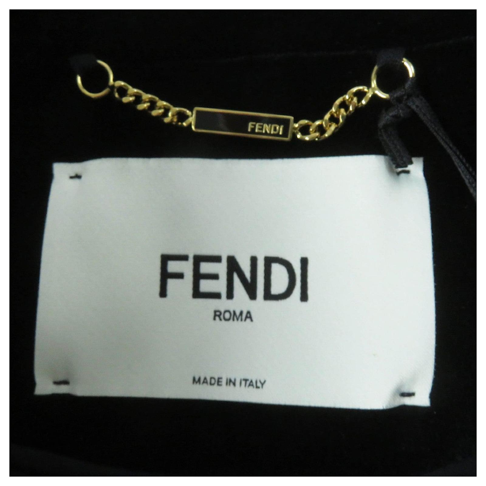 Fendi Velvet Cropped Jacket Black 40 Women Cloth Rayon ref.2289321