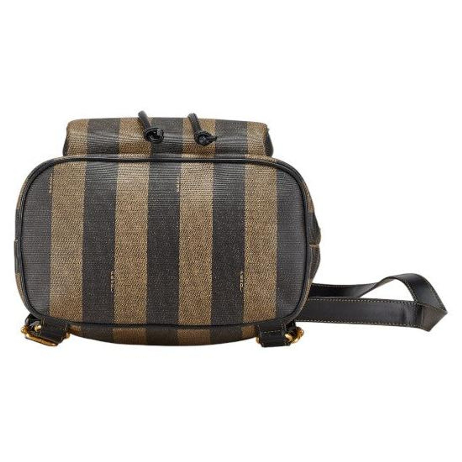 Fendi Pequin PVC Leather Backpack Brown Black ref.2289628 