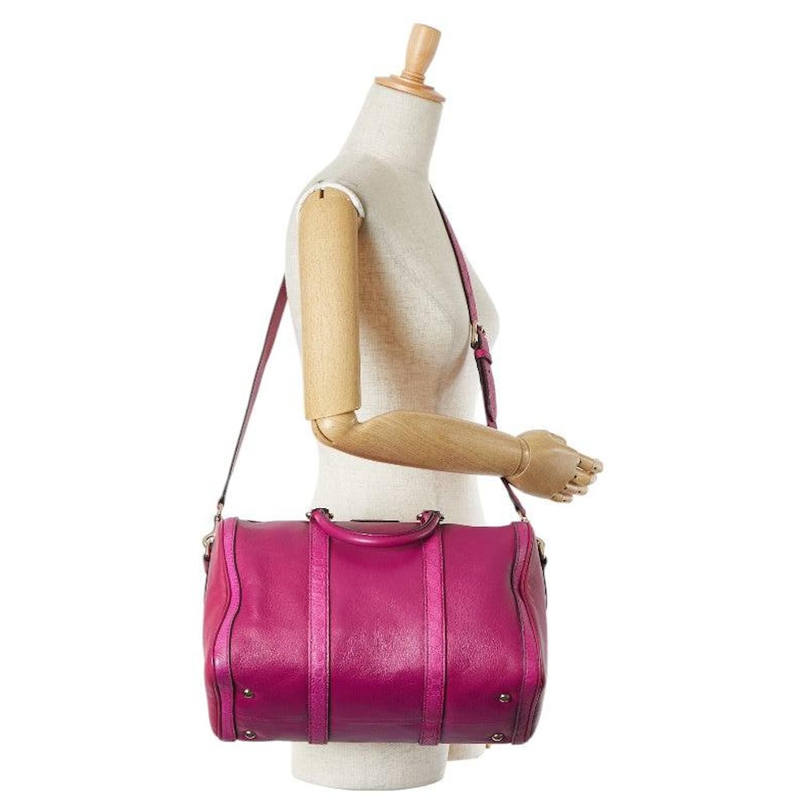 Gucci Guccissima Mini Boston 2way Bag Pink Leather 247205