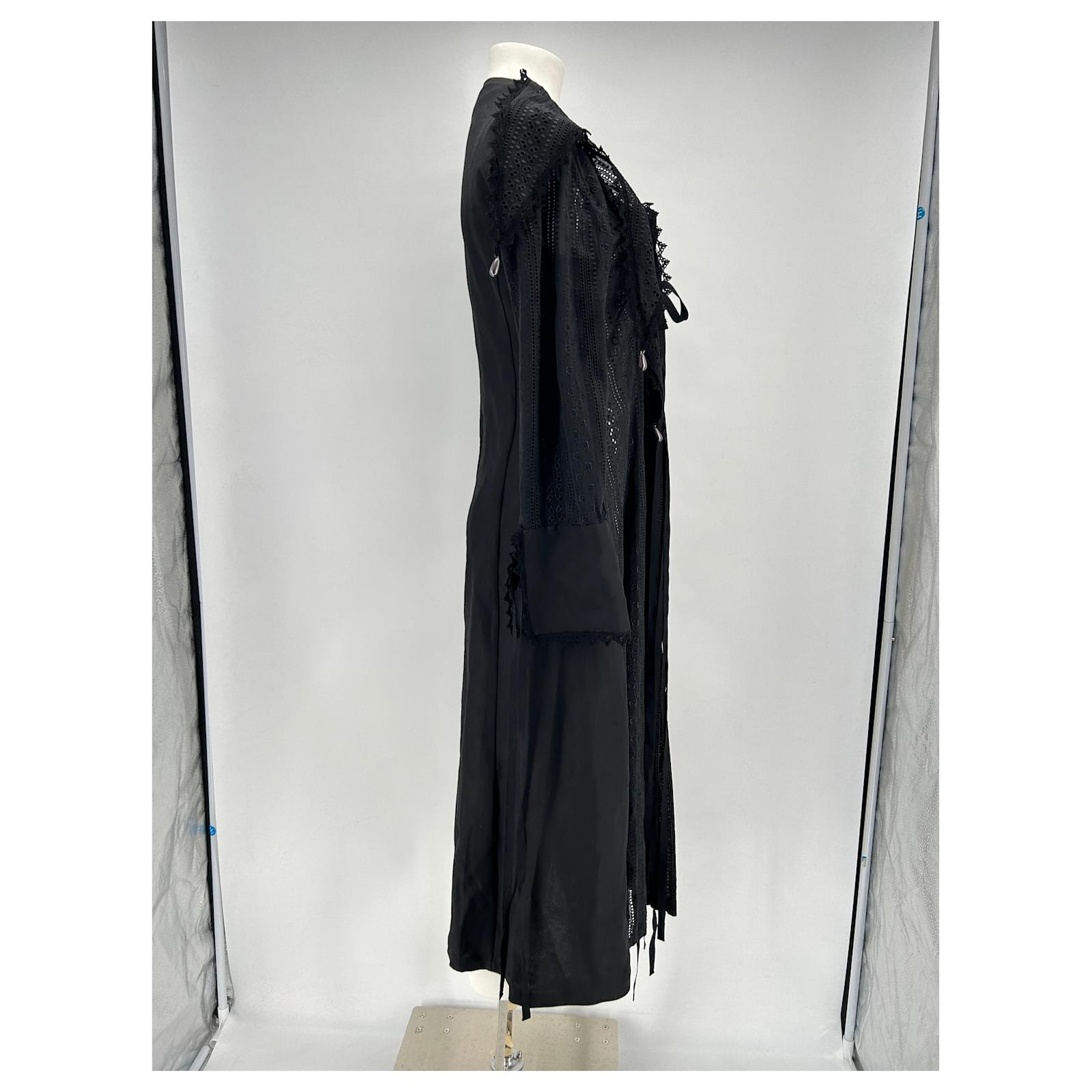 Loewe Black Long Embroidered Cotton Dress ref.2290076 - Joli Closet Loewe Black Long Embroidered Cotton Dress ref.2290076 - Joli Closet