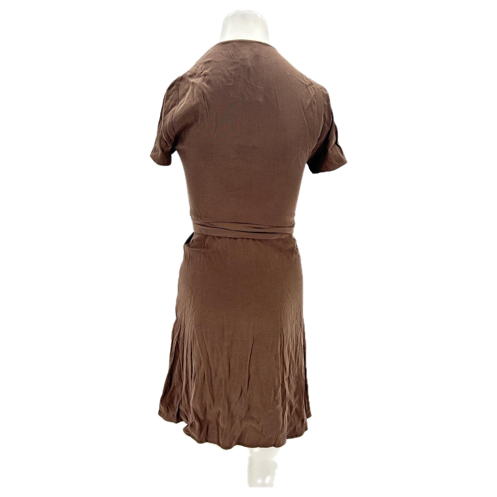 rouje brown dress Rouje - GINA Dress - Organic Cotton - Short fitted Dress in Brown ribbed jersey - Brown