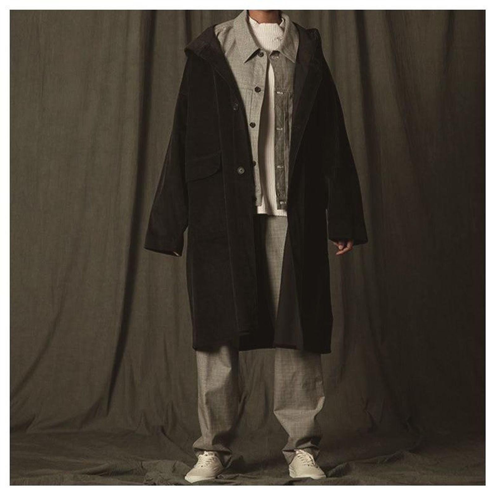 & Other Stories s.k. manor hill Corduroy Hooded Canopy Coat L 