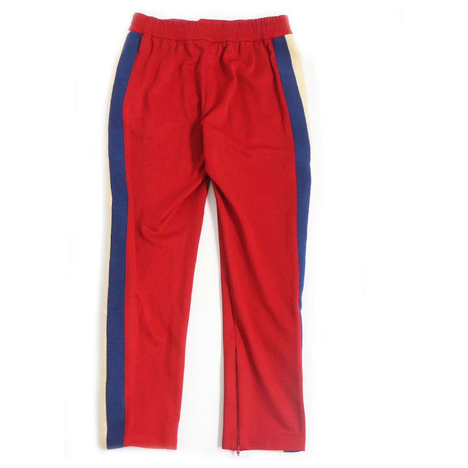Pantalones de chándal rojos con parche de logo Gucci M