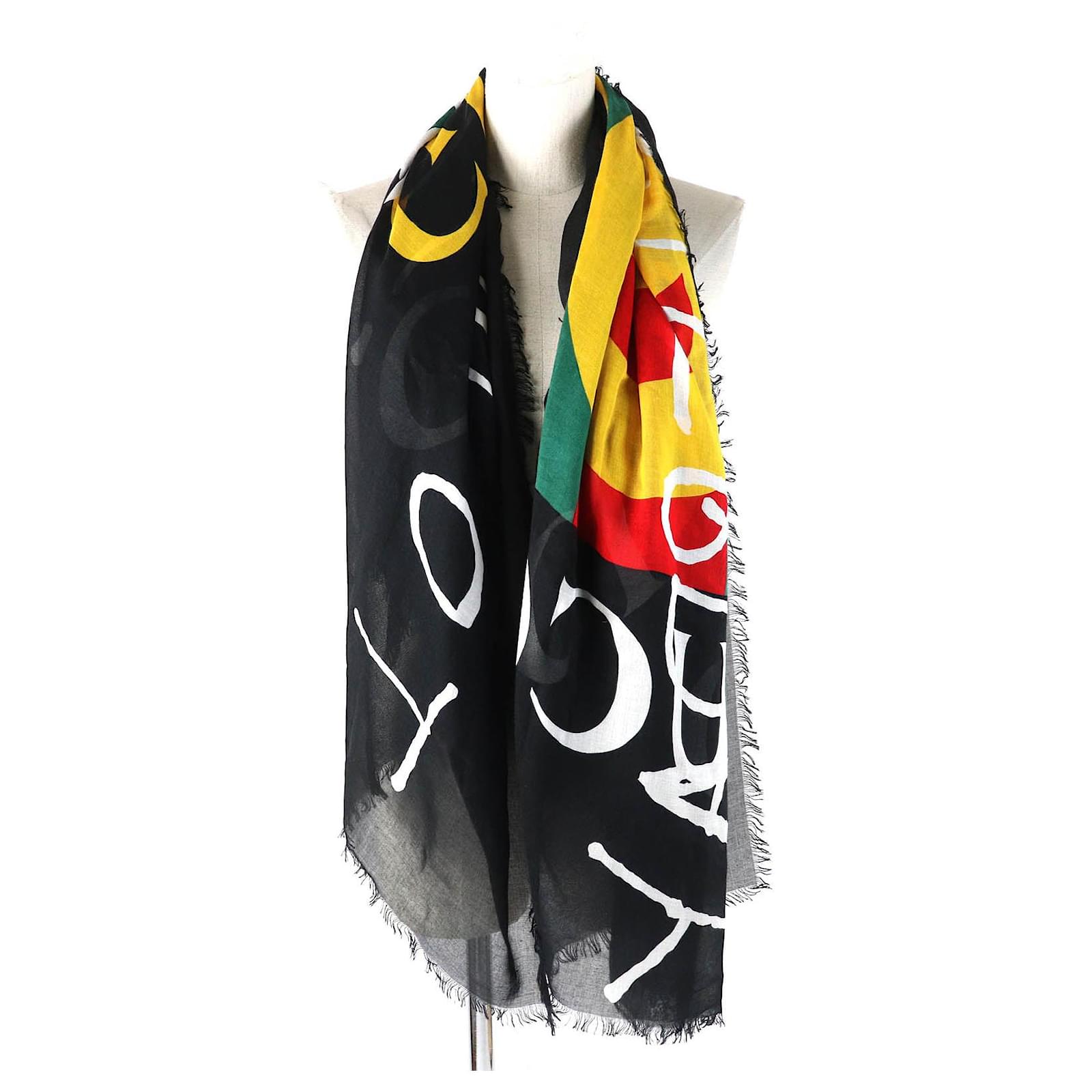 GUCCI★素敵!Coco Capitan Shawl In Black Gucci Coco Capitan Print Shawl Scarf Black Cloth ref.2291996