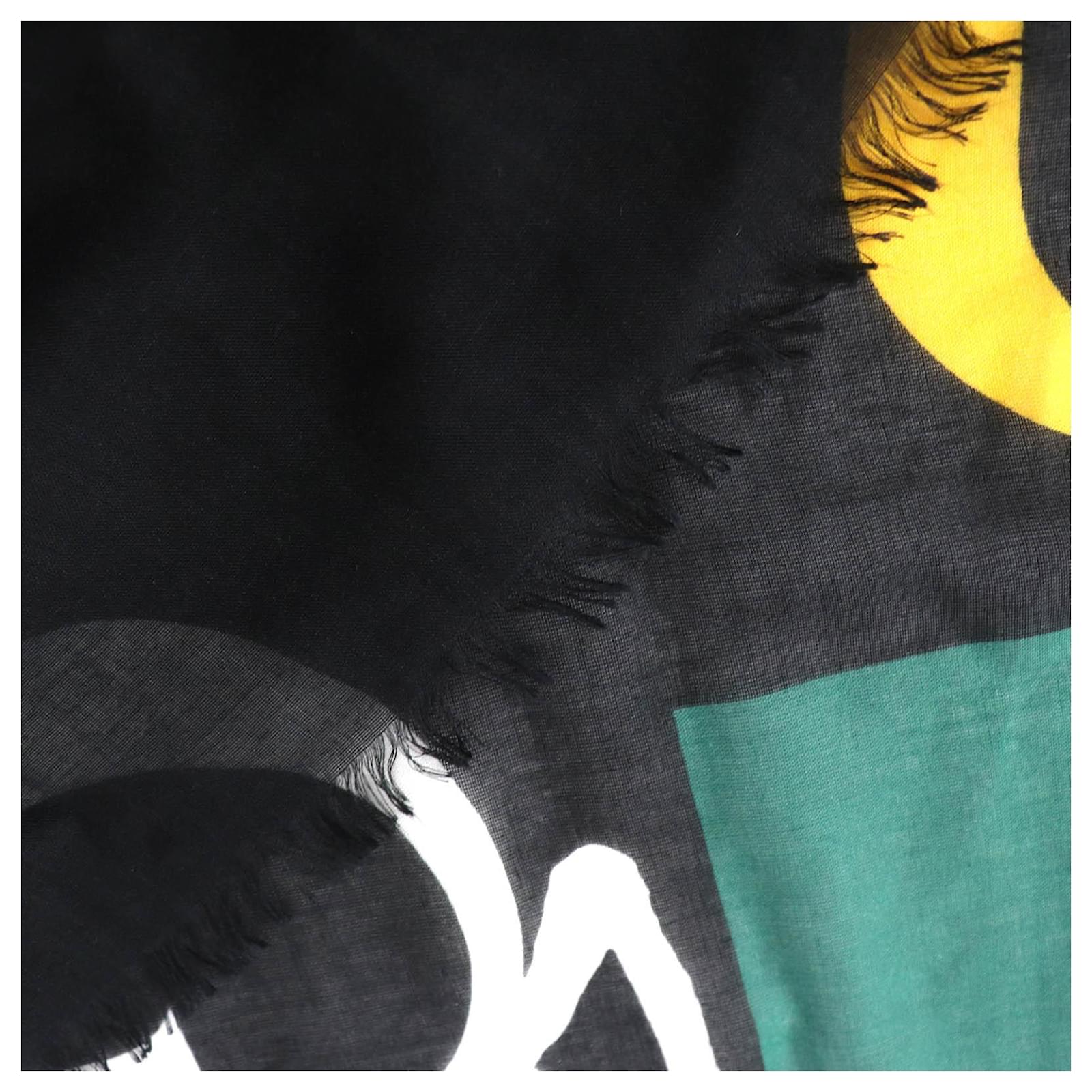 Gucci Coco Capitan Print Shawl Scarf Black Cloth ref.2291996