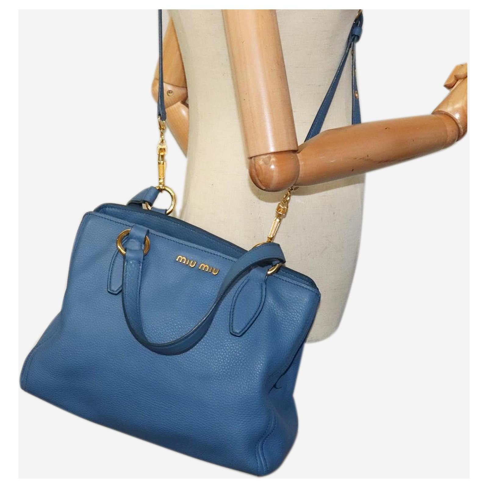 Miu Miu Blue leather 2way shoulder bag ref.2292497 - Joli Closet