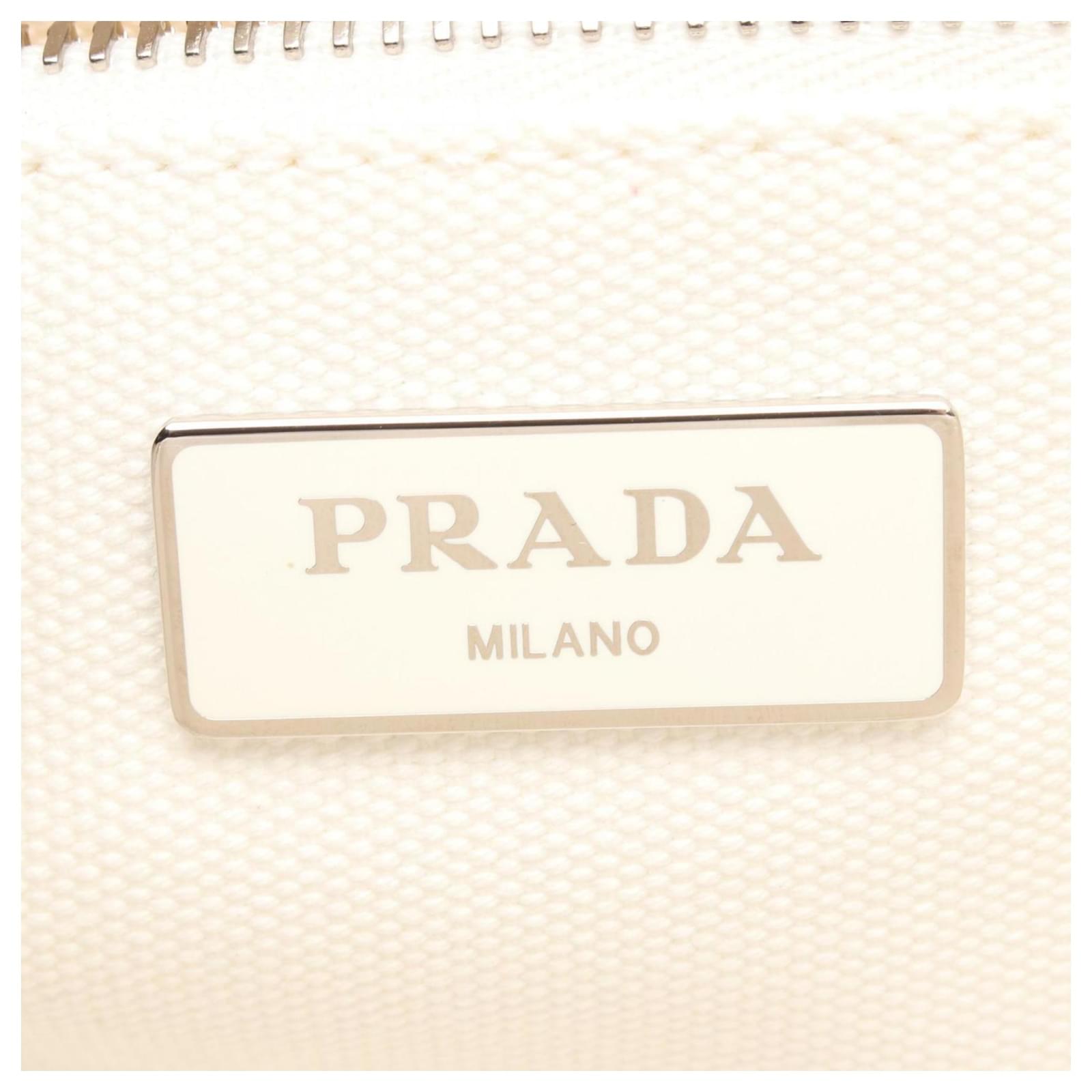 Prada Canapa Canvas Tote Bag White Cloth ref.2292879 - Joli