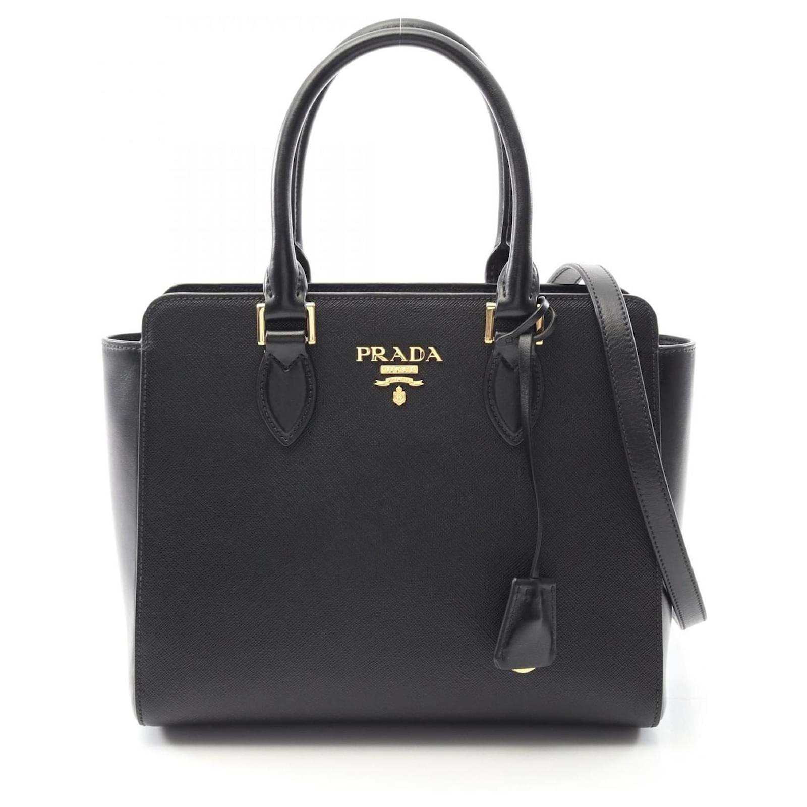 Prada Saffiano Soft Calf Handbag Black Leather ref.2292961