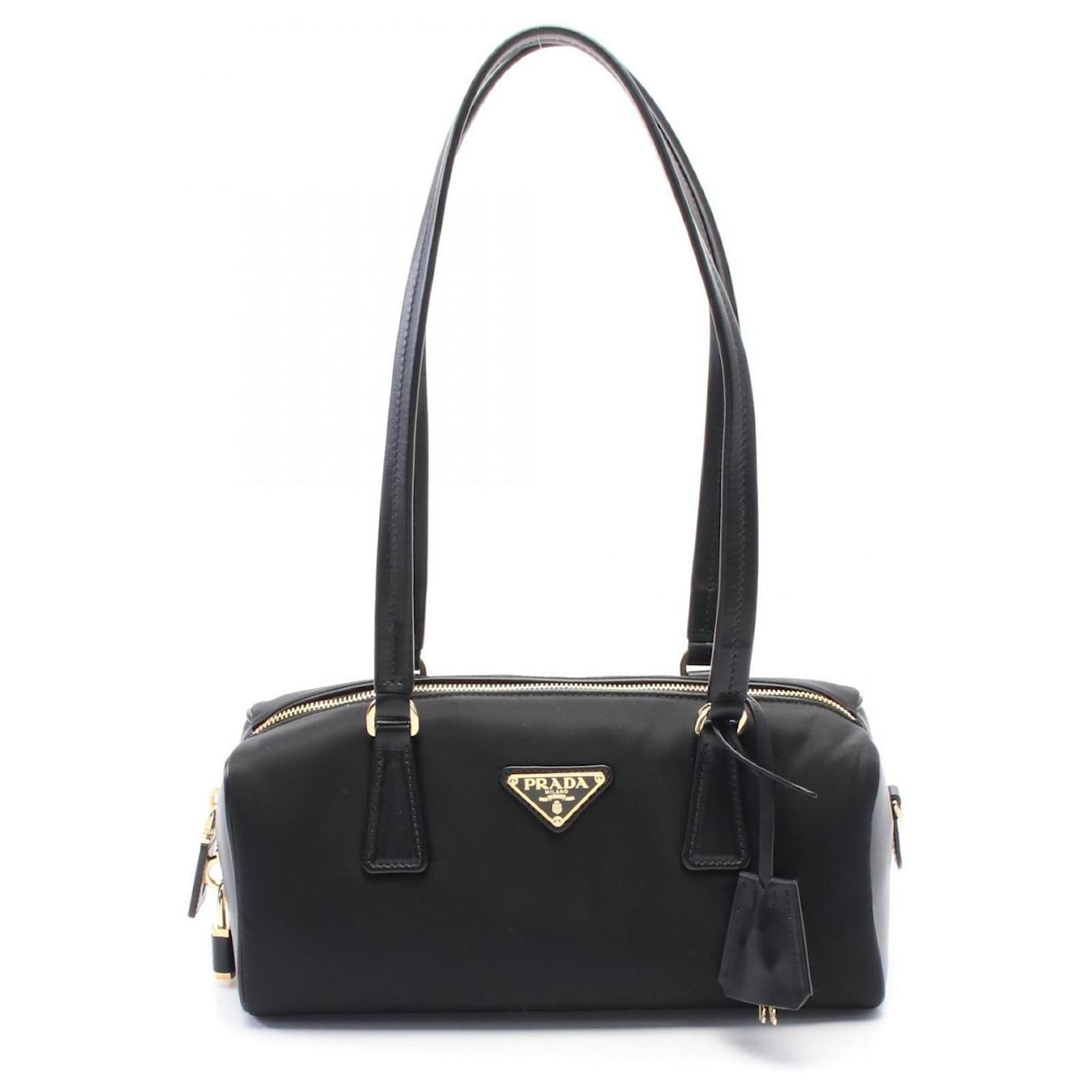 Prada Re-Nylon Medium Shoulder Bag Black Leather ref.2293001