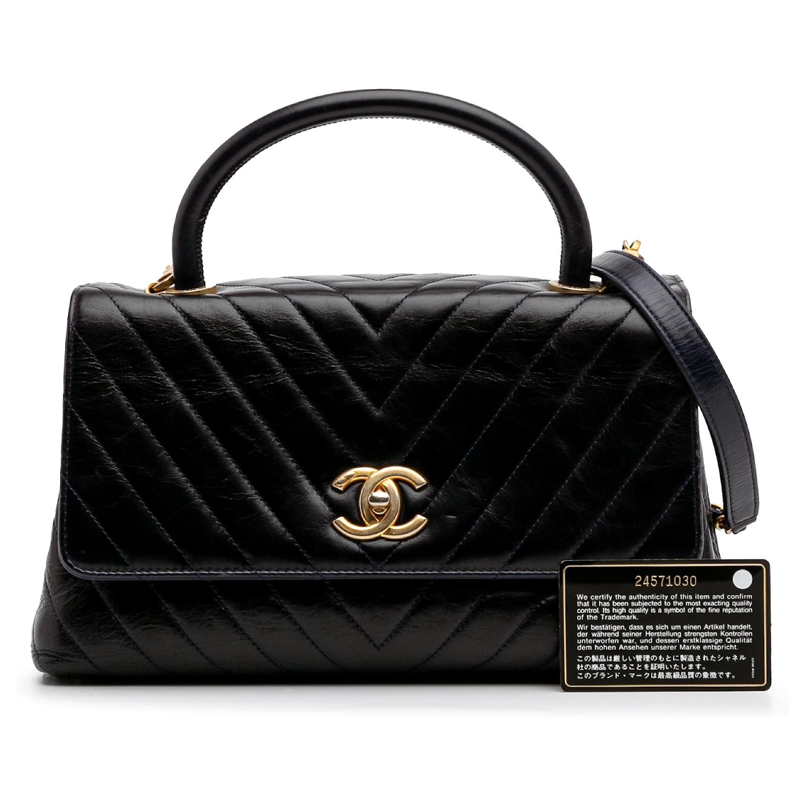 【ヴィンテージ】Rank:S☆Chanel Black Coco Curve Cuba Medium Caviar Coco Curve Cuba Thread Around Grained Calfskin Black