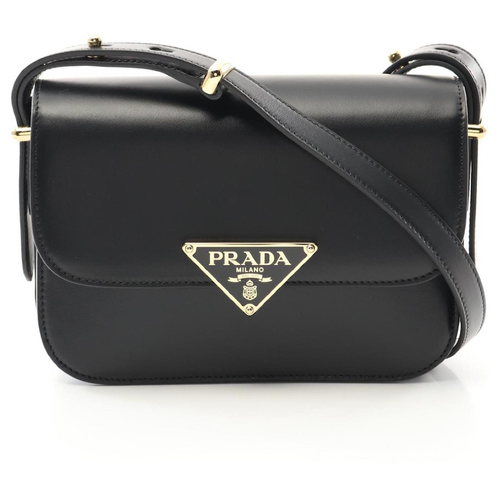 PRADA新作【1BA349_2DKV CALF LEATHER HANDBAG】 Prada Black Soft Calf Leather Bauletto Top Handle