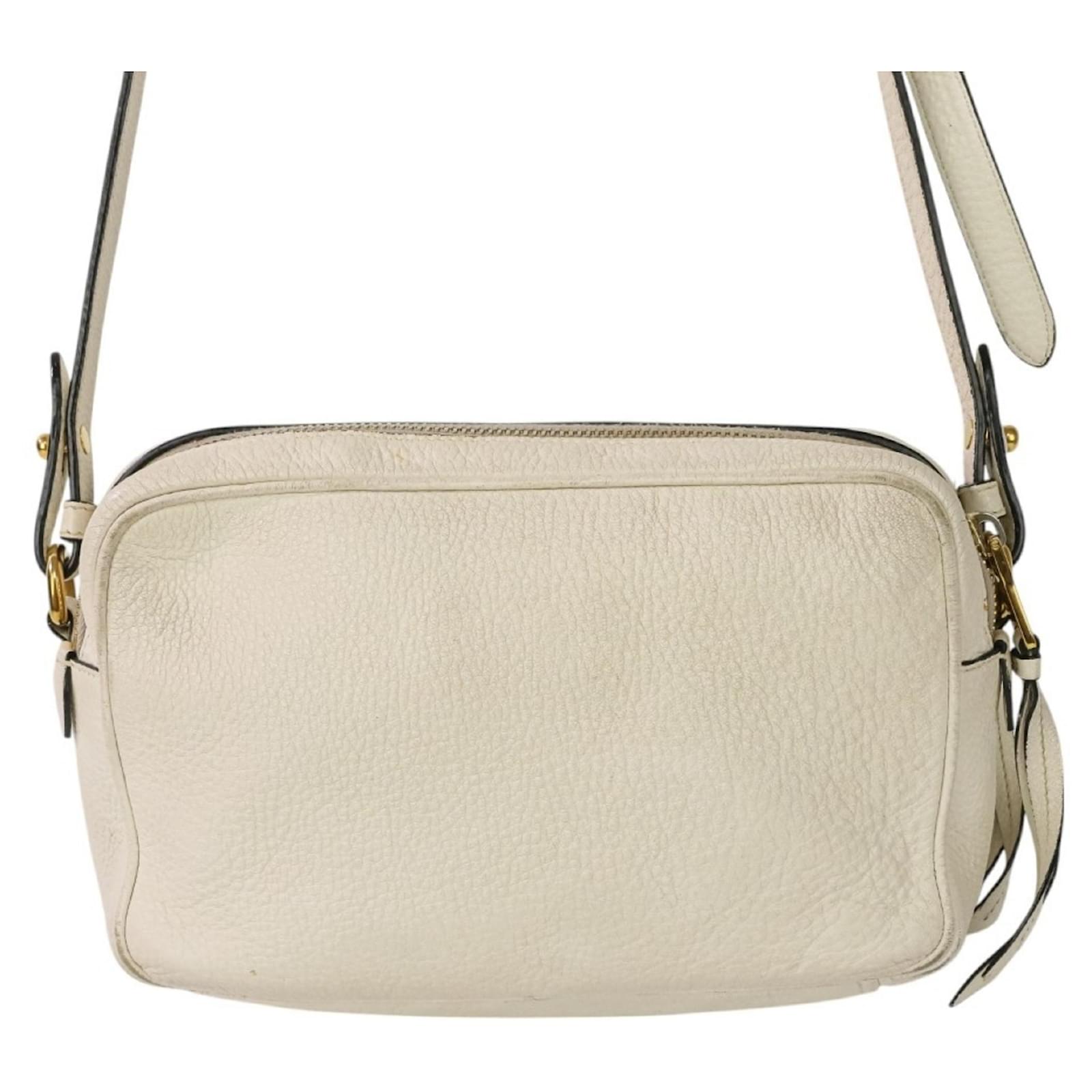 Prada Leather Double Zip Shoulder Bag Cream ref.JC2293425 (Sold