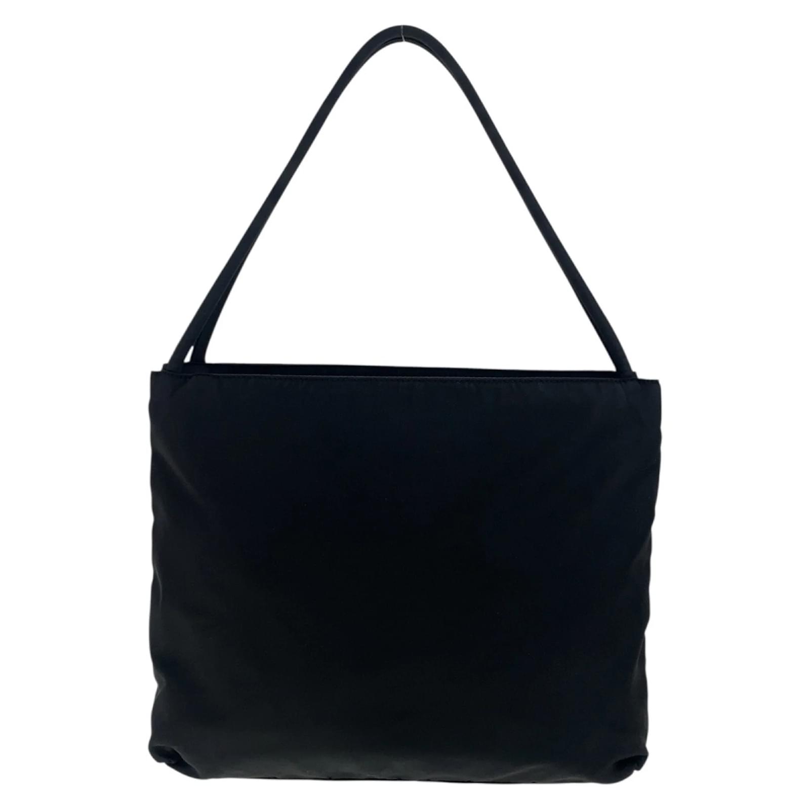 ★PRADA ★ SHOPPING TESSUTO TRIANGO トートバッグ Prada Tessuto Triangle Logo Plate Tote Bag Black Nylon ref