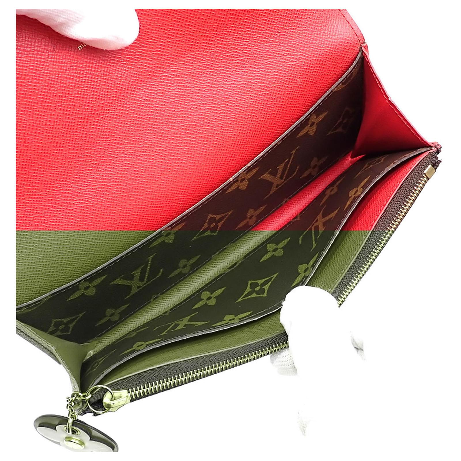 Louis Vuitton Bi-fold Long Wallet Brown Red Patent leather  ref.2294042