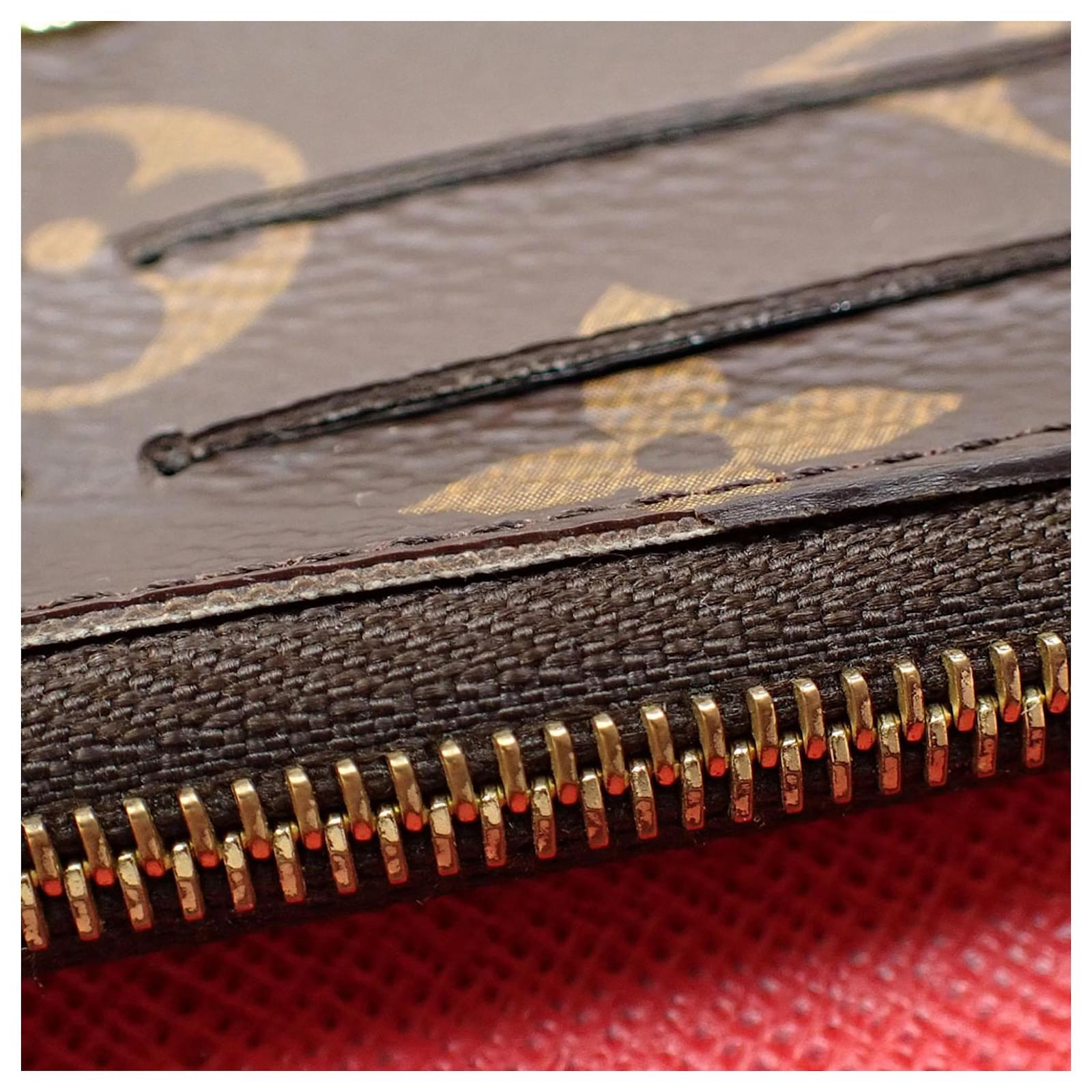 Louis Vuitton Bi-fold Long Wallet Brown Red Patent leather  ref.2294042