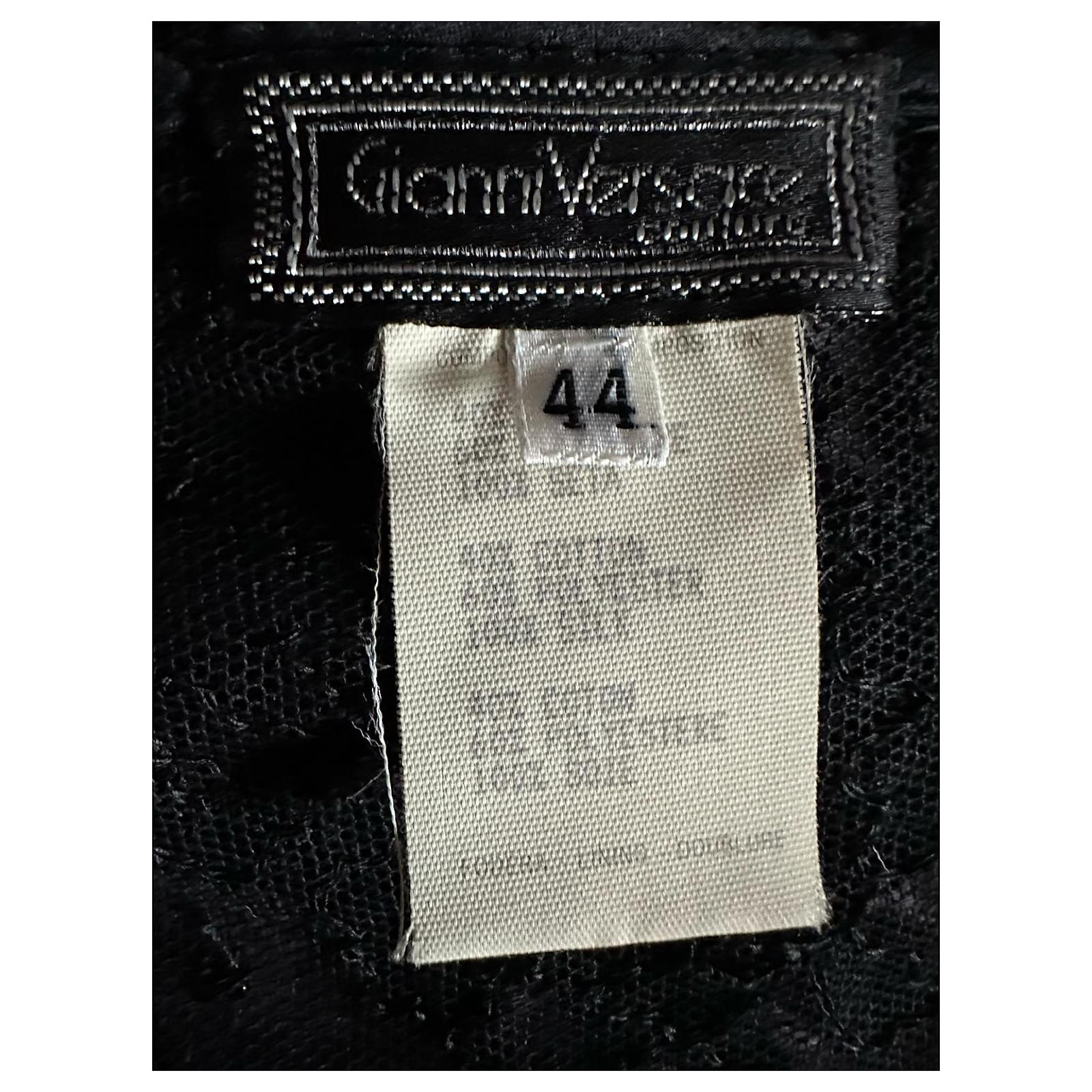 Gianni Versace Couture Vintage Top – black lace with pearl