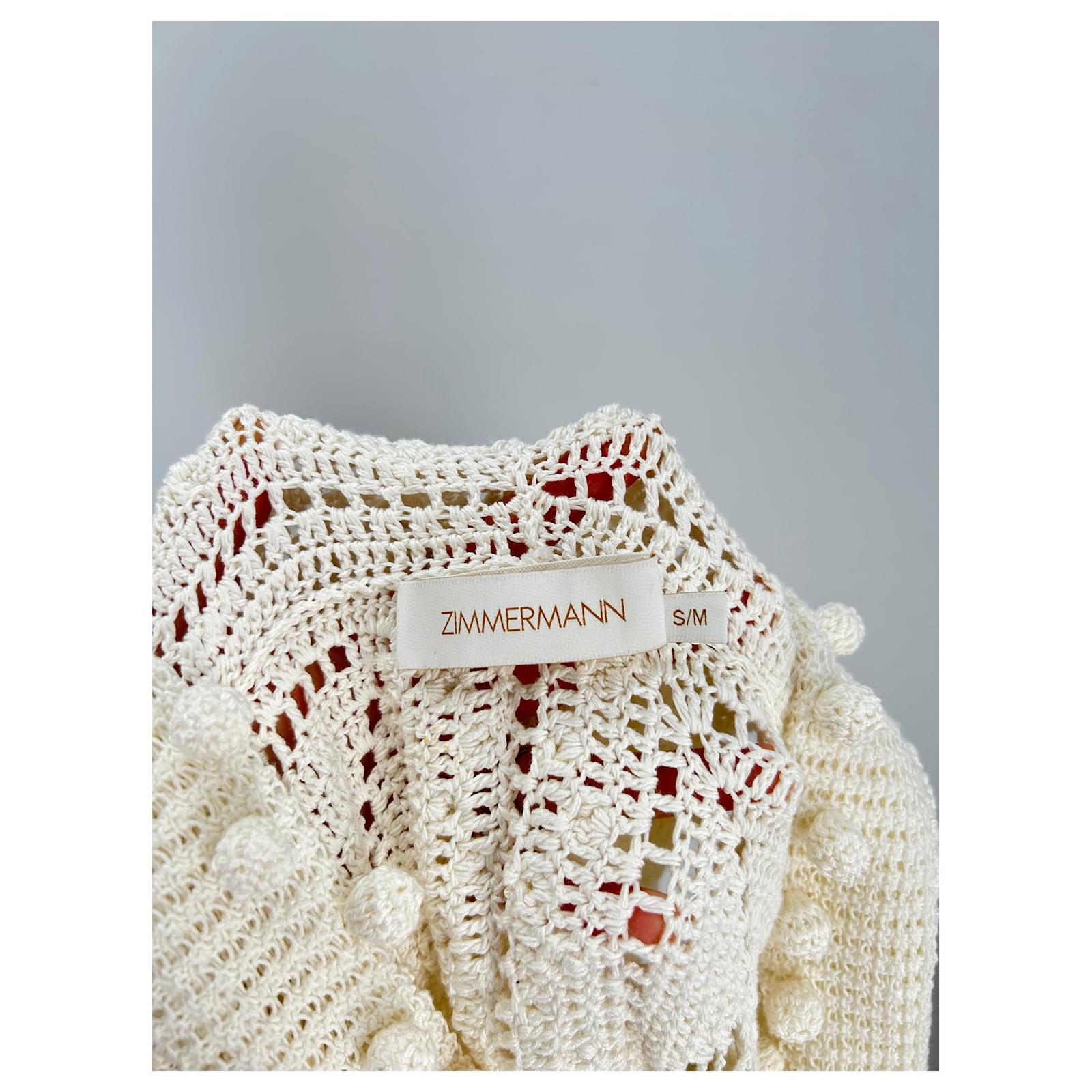 Zimmermann Robe en crochet Beige Cotton Joli Closet