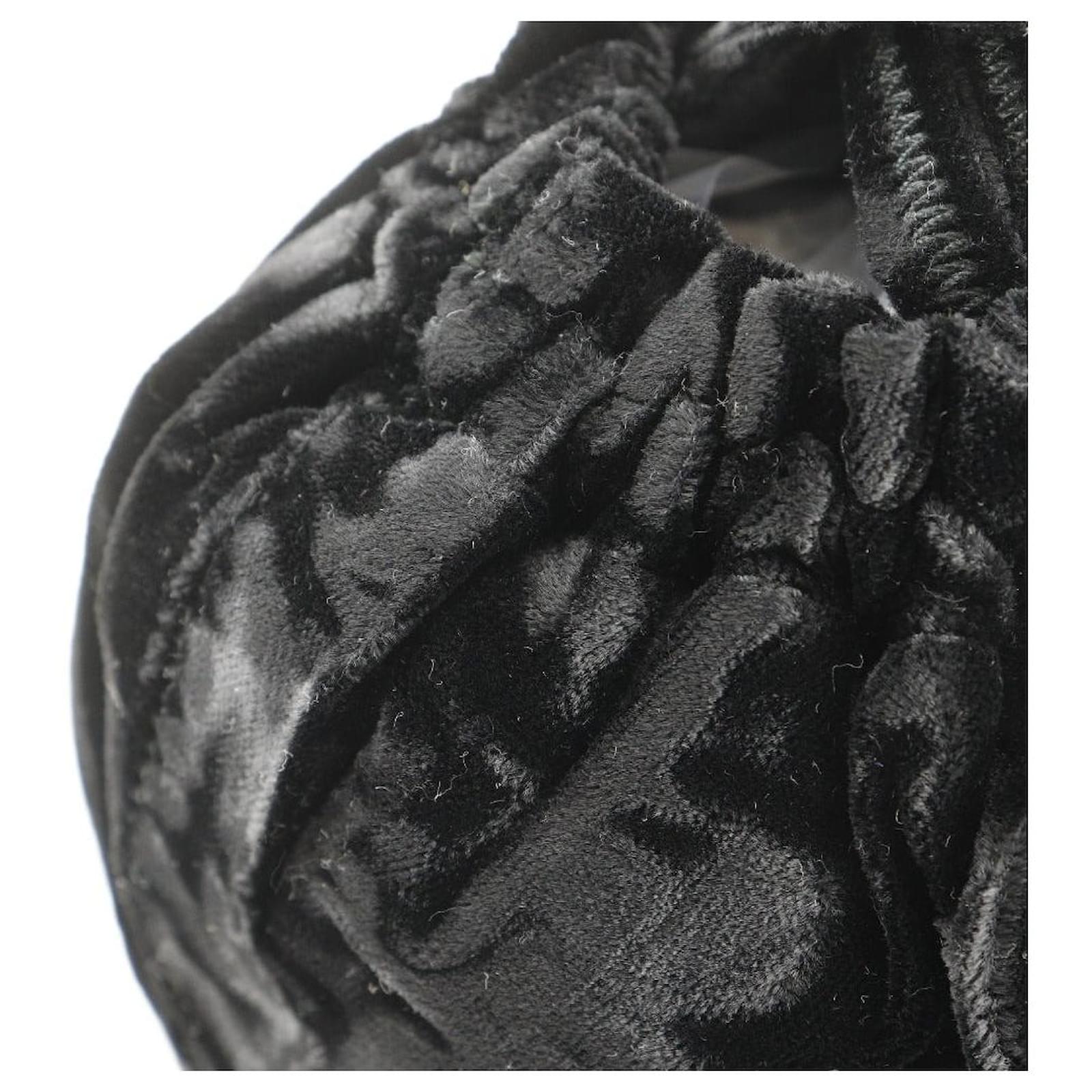 Sacchetto in velluto con cordino Prada B8004 Nero Tela