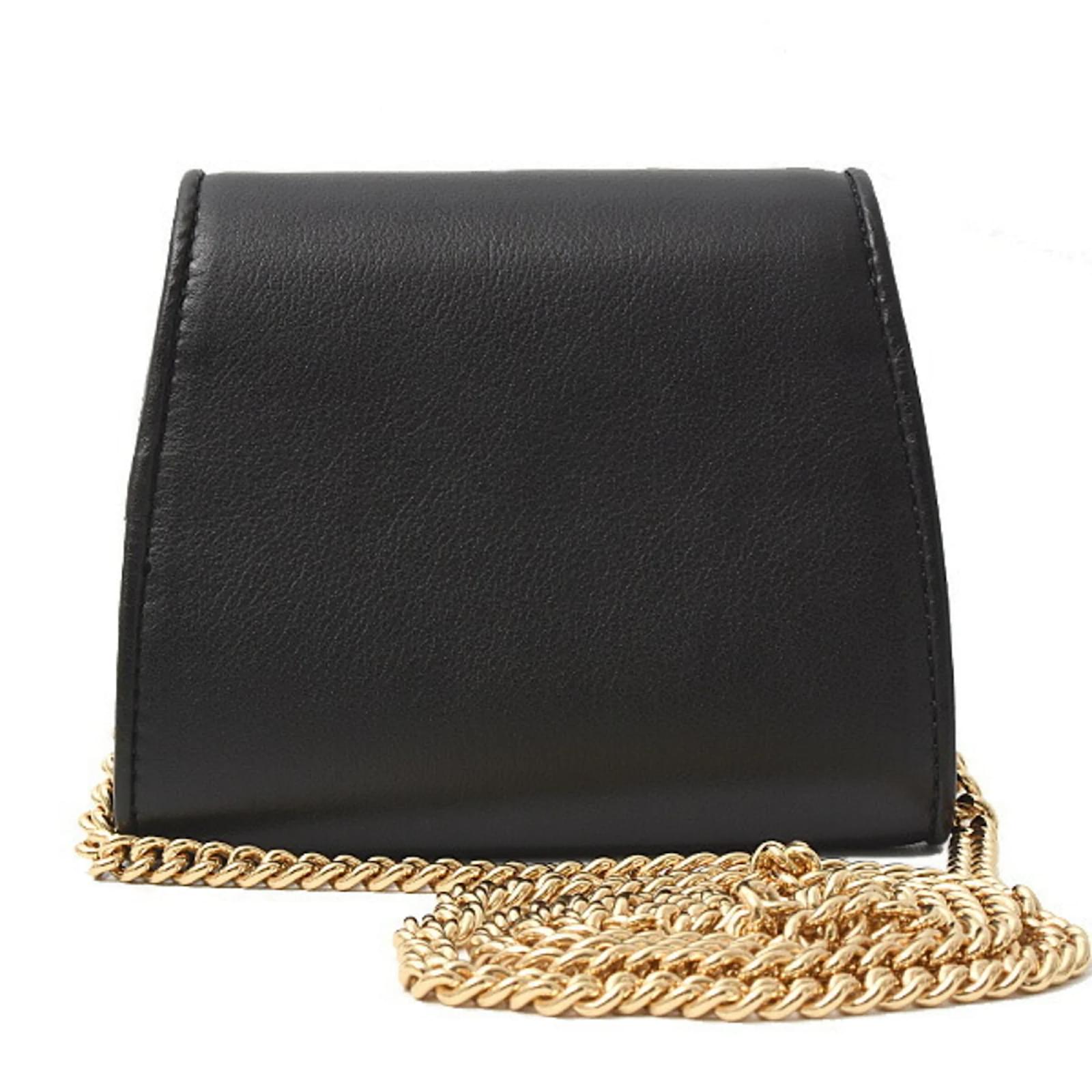 Gucci Women's Blondie Medium Chain Wallet Black Leather ref