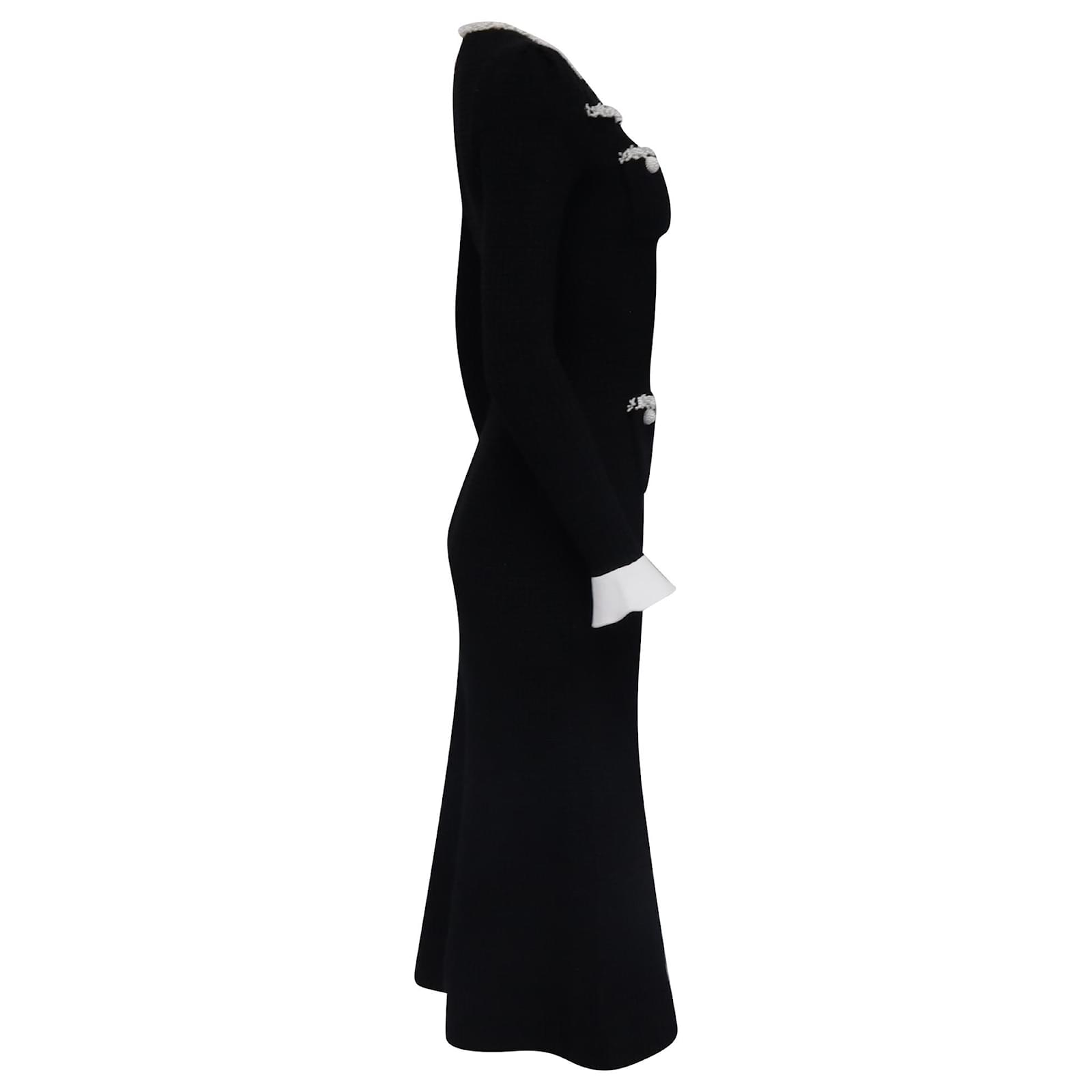 black pearl trim knit midi dress Black Pearl Trim Knit Mini Dress