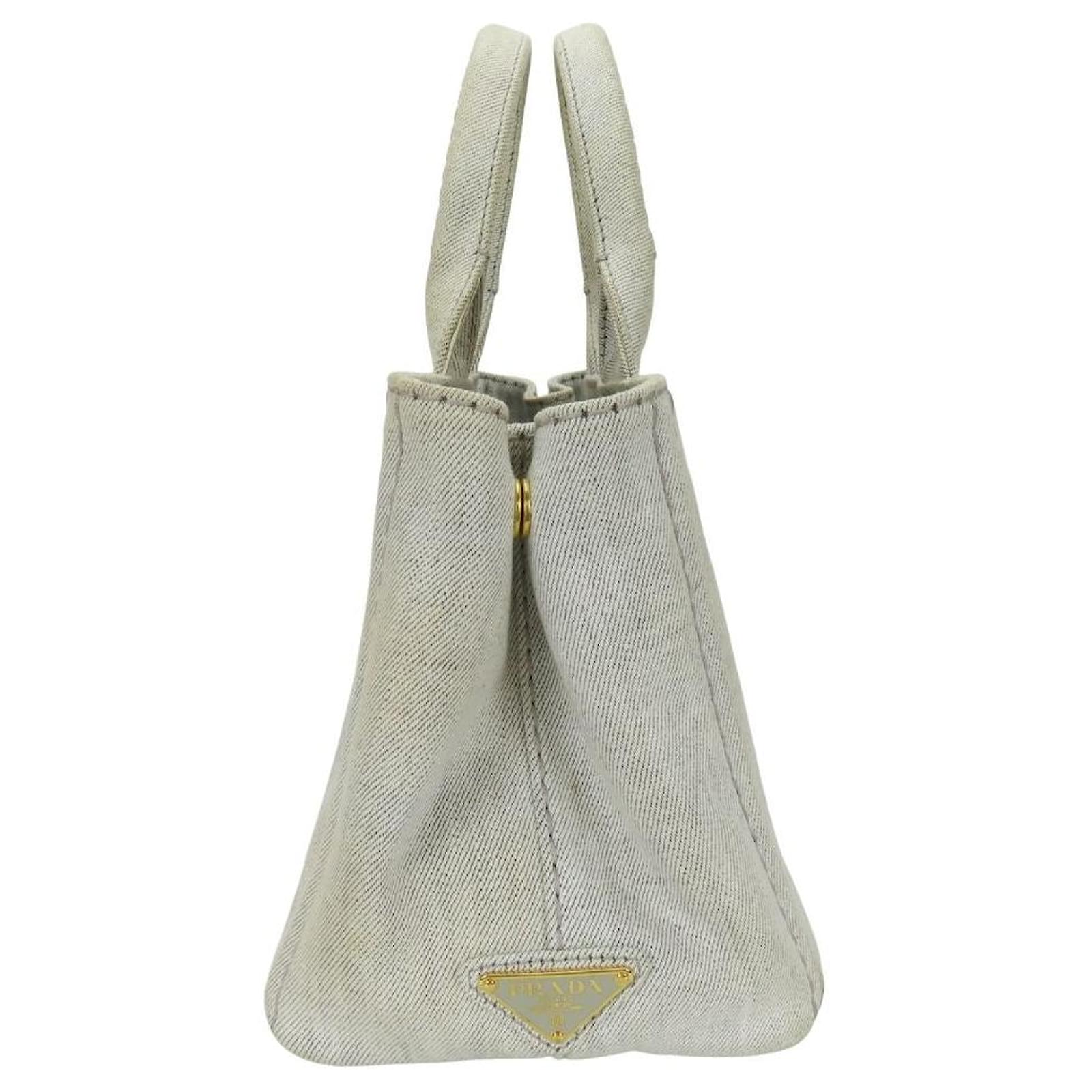 Prada Canapa Canvas 2way Tote Bag Grey Cloth ref.2296077