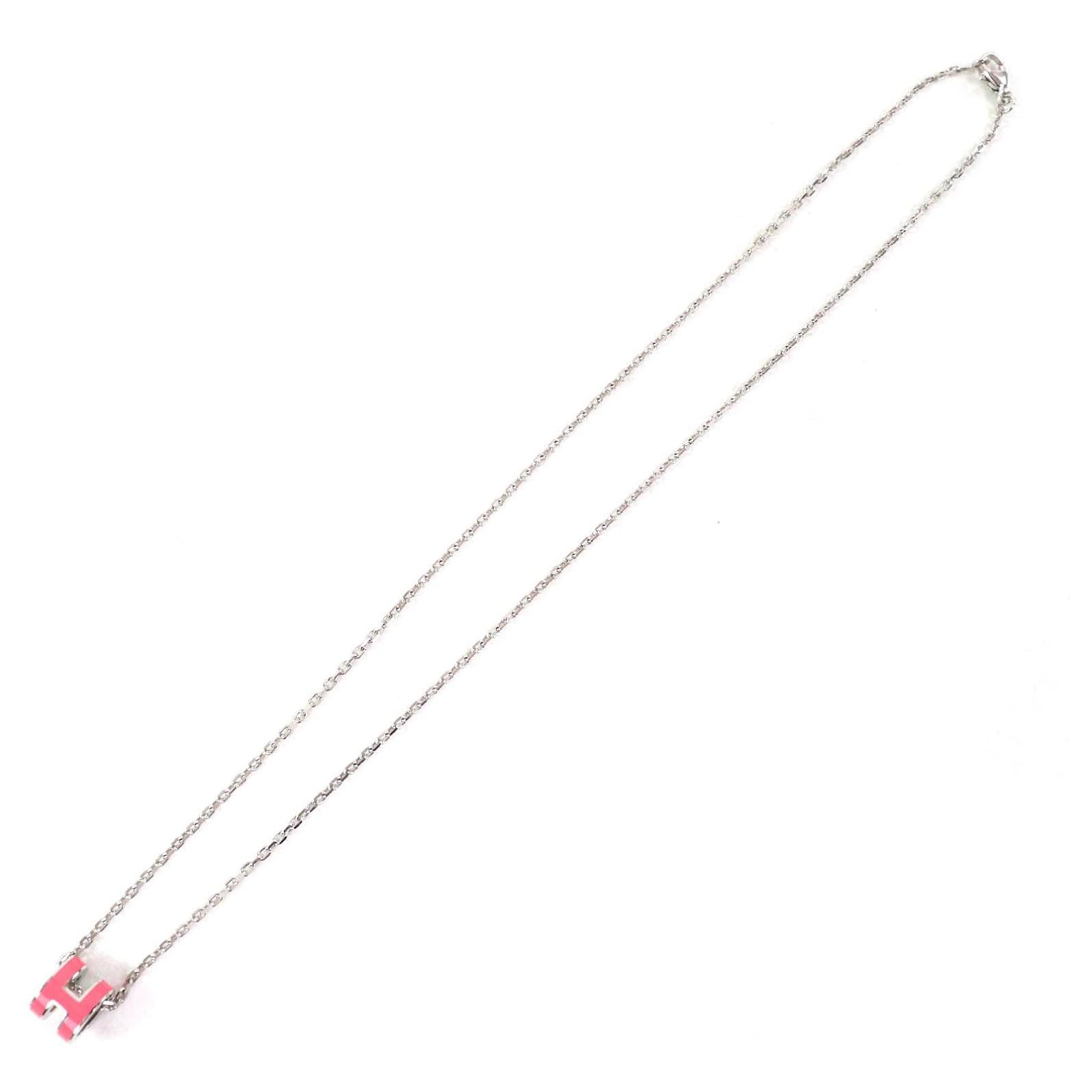 Hermès Hermes Pop H Necklace Pendant Pink Metal ref.2296093