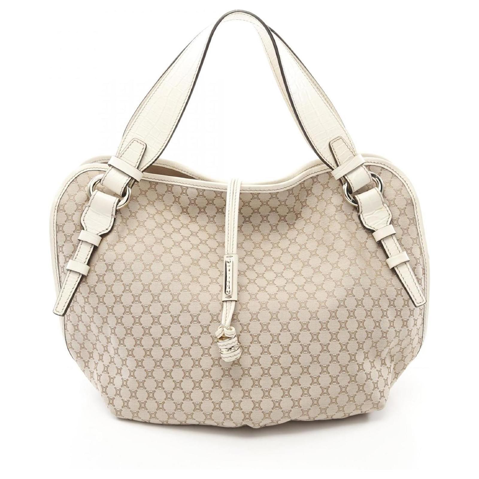 小物 CELINE Macadam white leather wallet CELINE Long Wallet Macadam Pattern Leather Brown Clasp Purse