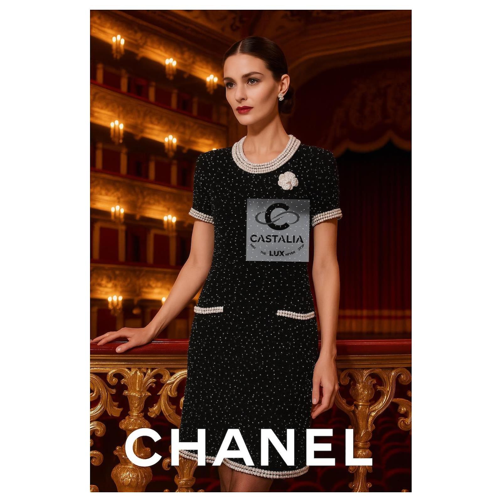 black long sleeve semi formal dress Chanel Black Logo Dress main image 1