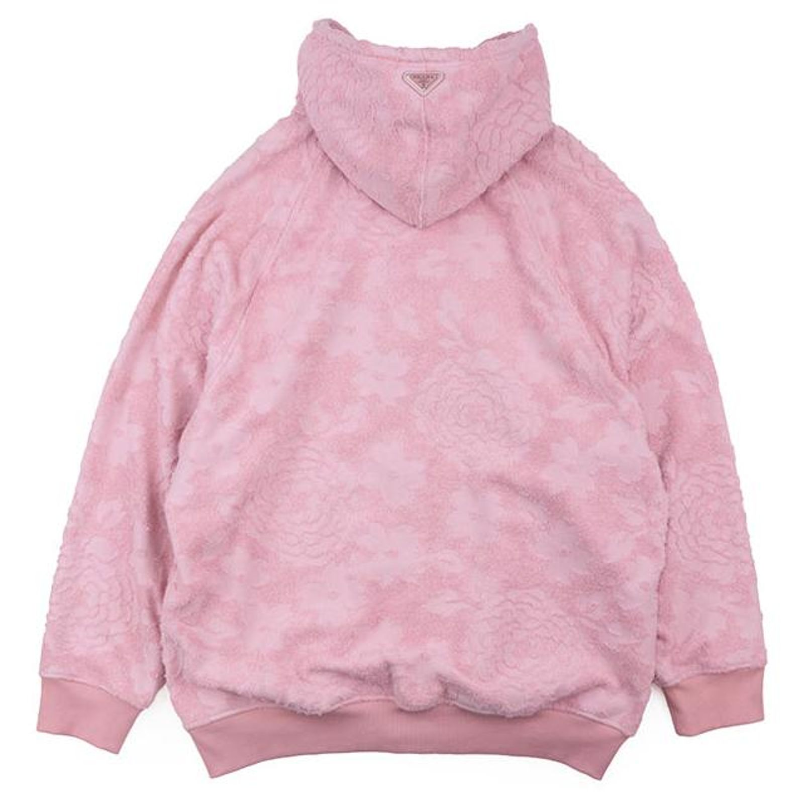 Prada Floral Jacquard Hoodie with Triangle Plate, Pink, Size S 