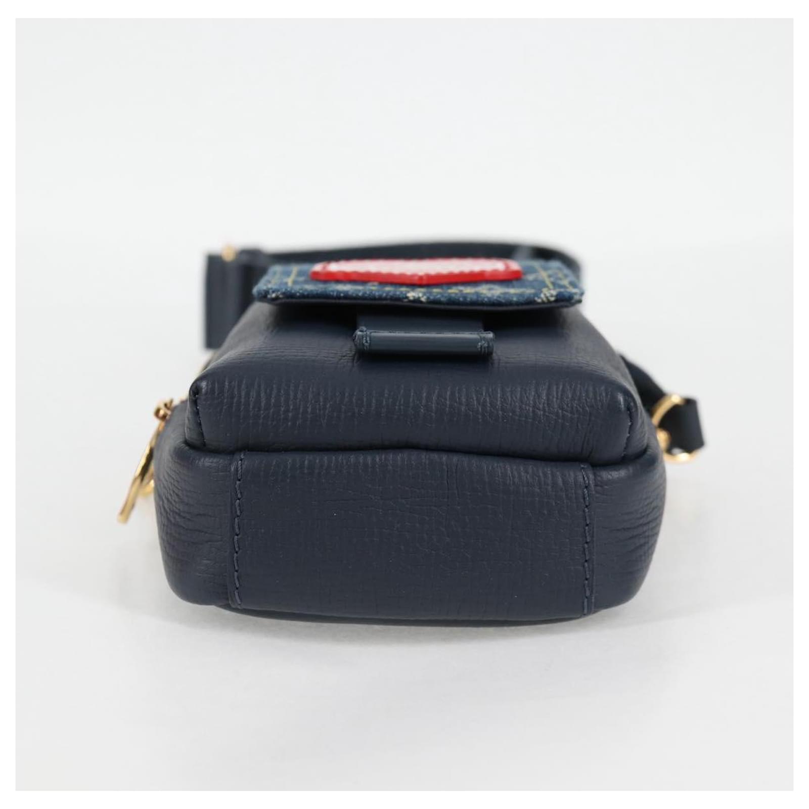 LOUIS VUITTON LV Squared Double Phone Pouch Blue M81060 LV Auth 118392SM Cloth  ref.2299643
