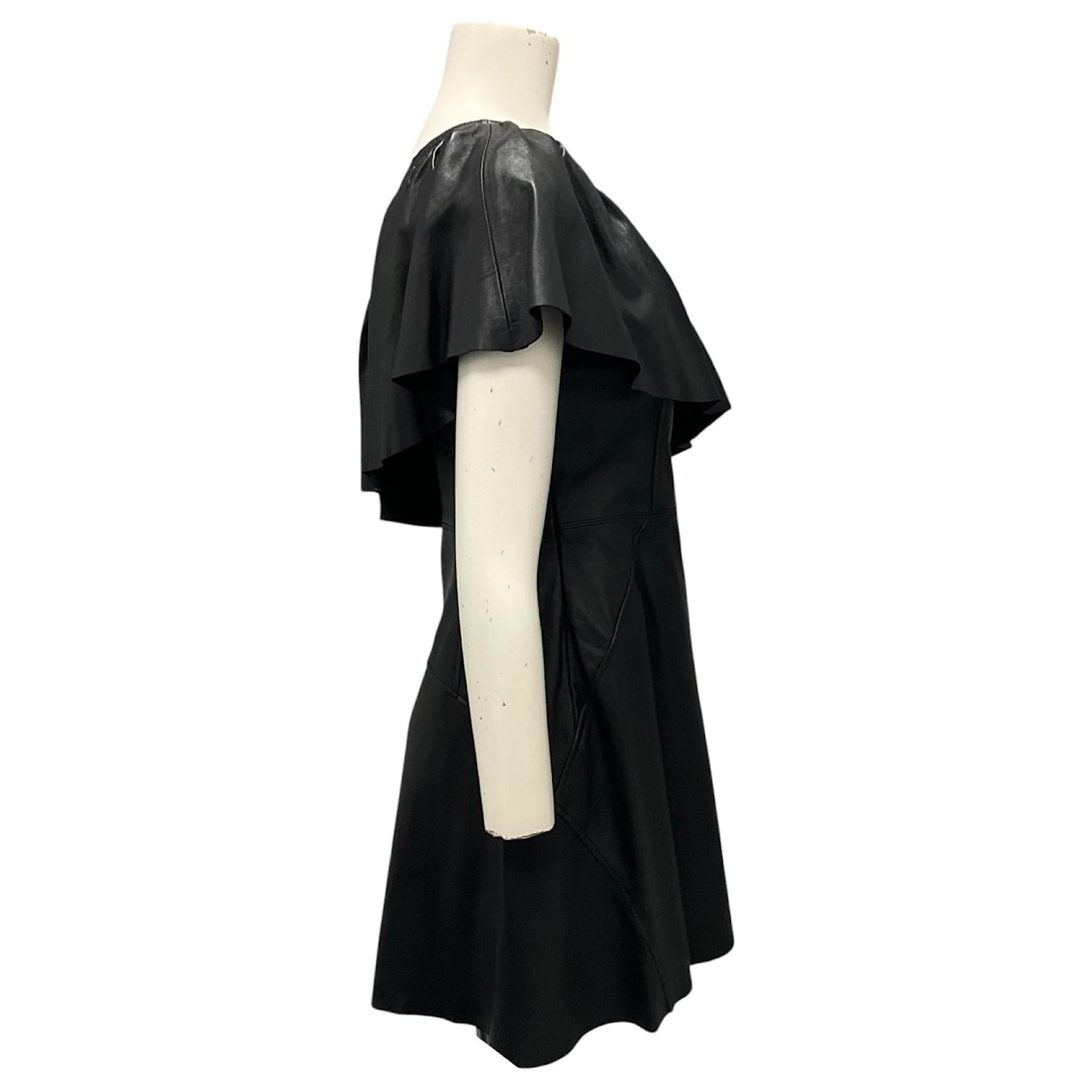 A.L.C. Black One Shoulder Lamb Leather Kahlo Mini Dress ref.JC2300059  (Sold) - Joli Closet