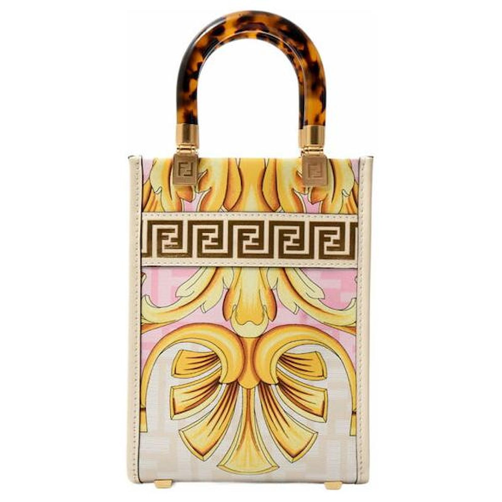 Fendi FENDACE Sunshine Shopper Leather 2way bag White ref
