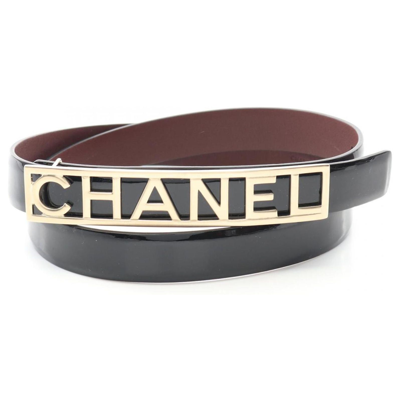 Chanel Belt Logo Plate Leather CHANEL Estate Gold Plate, Sterling Silver, and Leather Belt main image 2