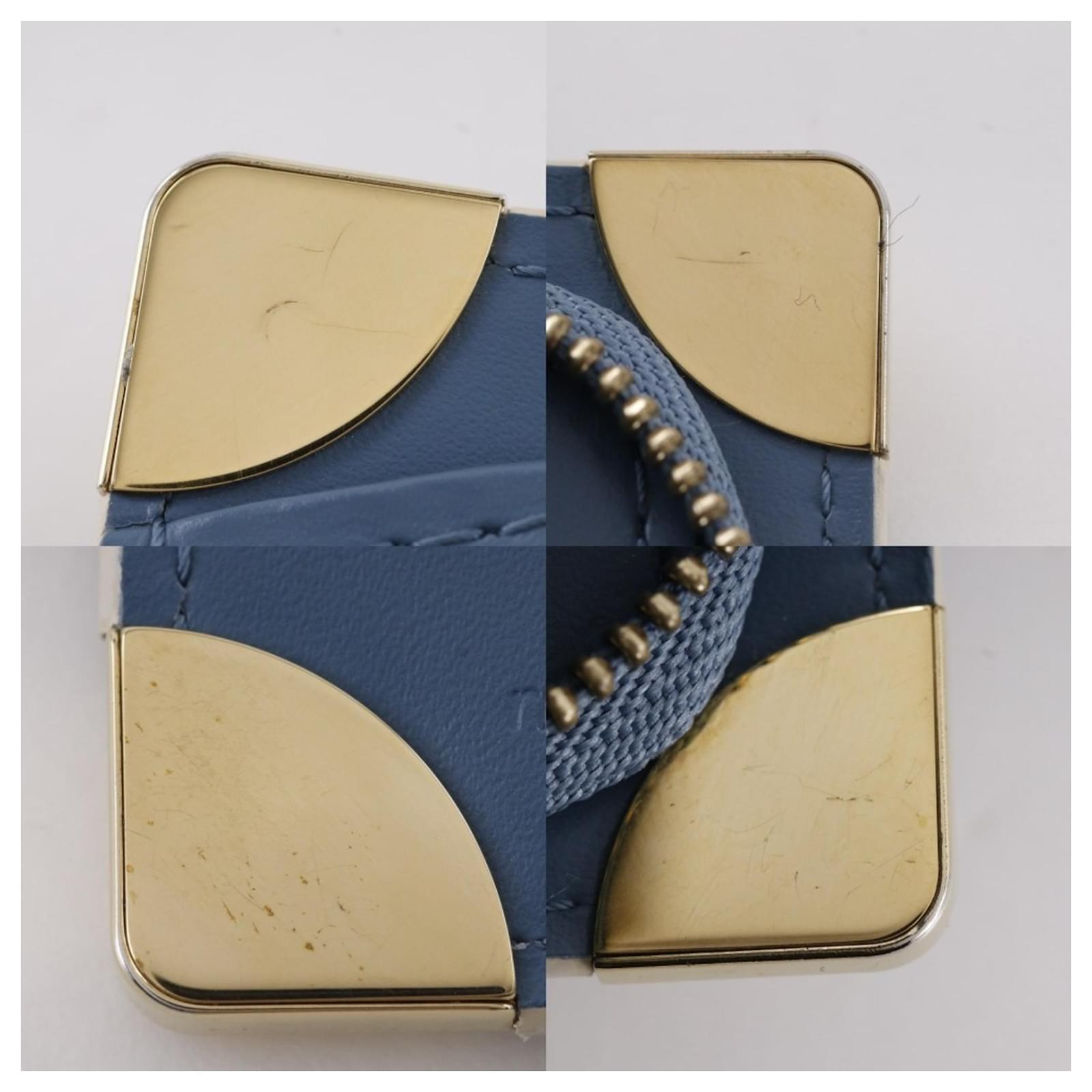 Louis Vuitton Compact Zip Bi-fold Wallet Blue Leather ref.2303188