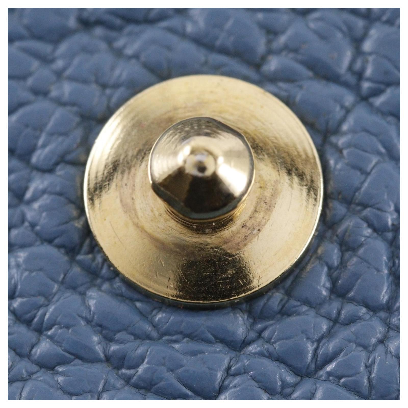 Louis Vuitton Compact Zip Bi-fold Wallet Blue Leather ref.2303188