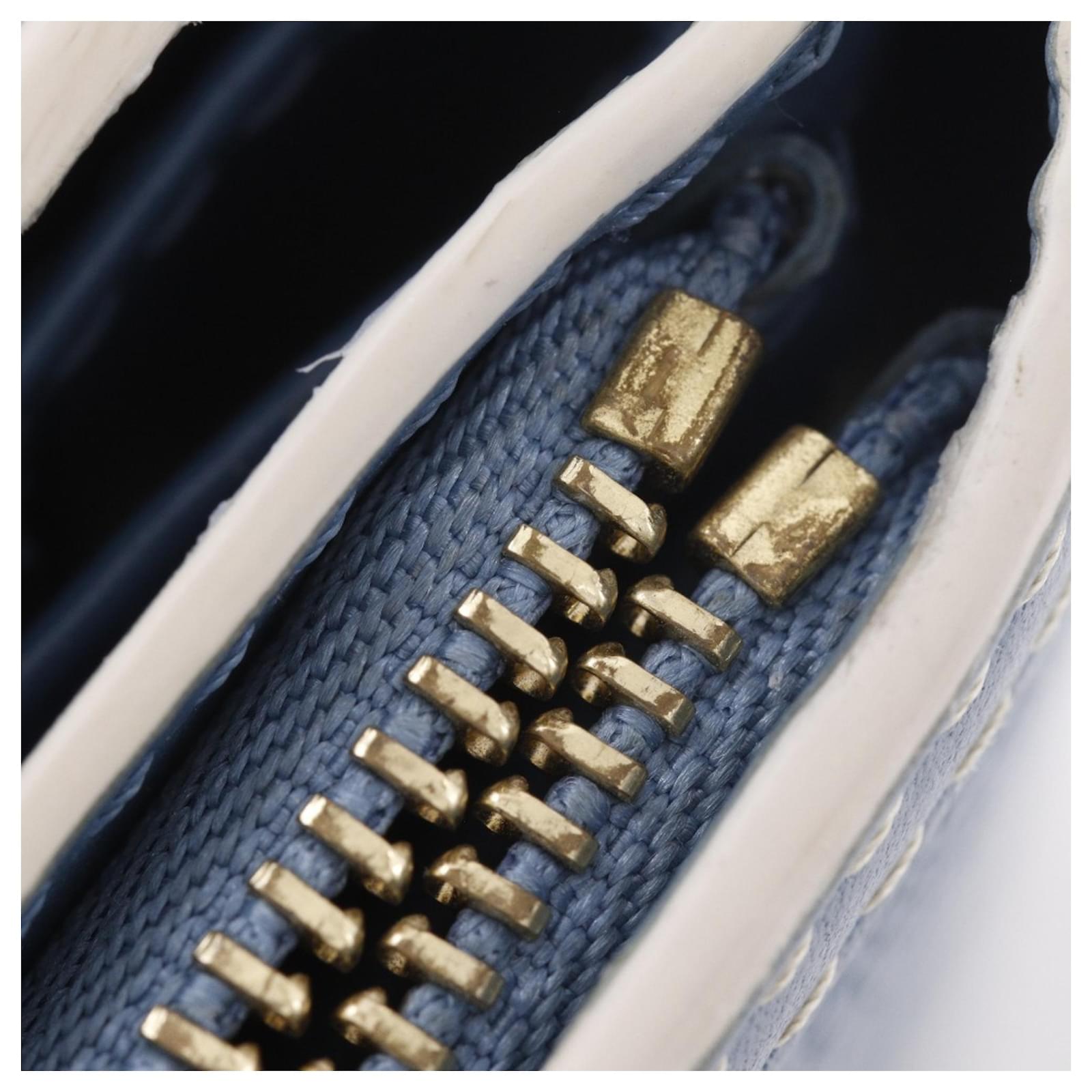 Louis Vuitton Compact Zip Bi-fold Wallet Blue Leather ref.2303188