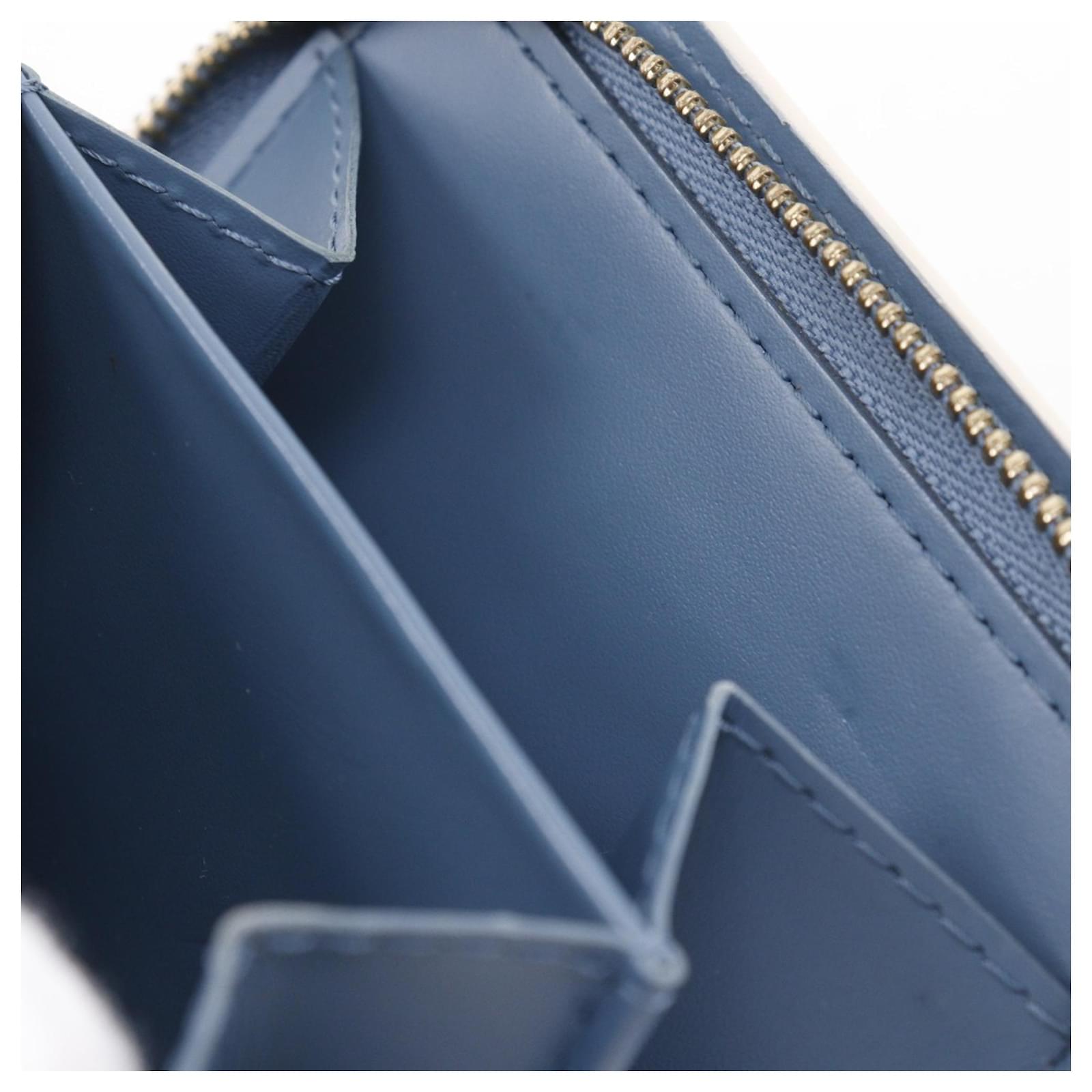 Louis Vuitton Compact Zip Bi-fold Wallet Blue Leather ref.2303188