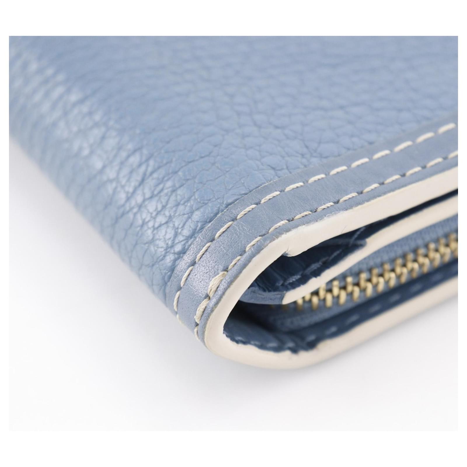 Louis Vuitton Compact Zip Bi-fold Wallet Blue Leather ref.2303188