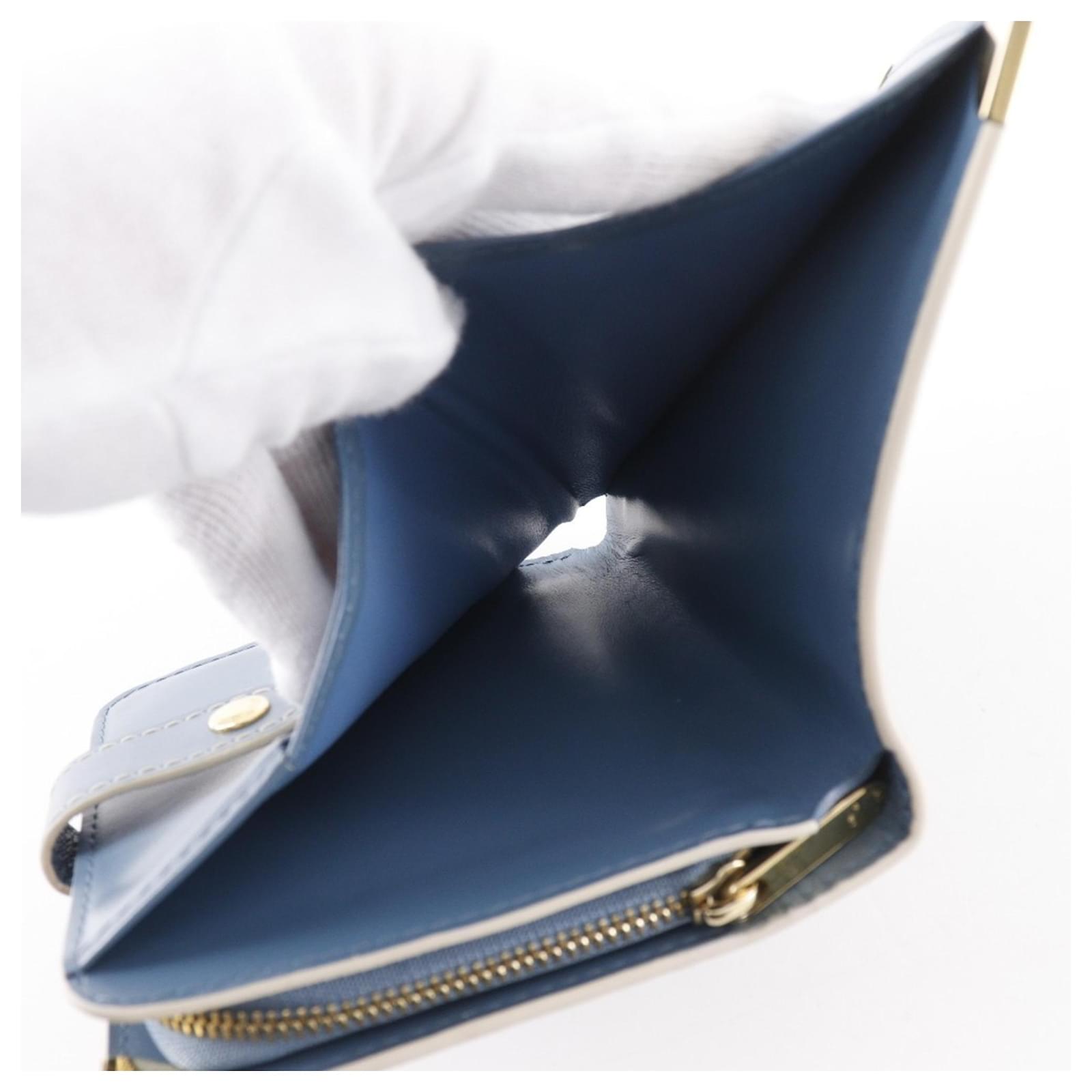 Louis Vuitton Compact Zip Bi-fold Wallet Blue Leather ref.2303188