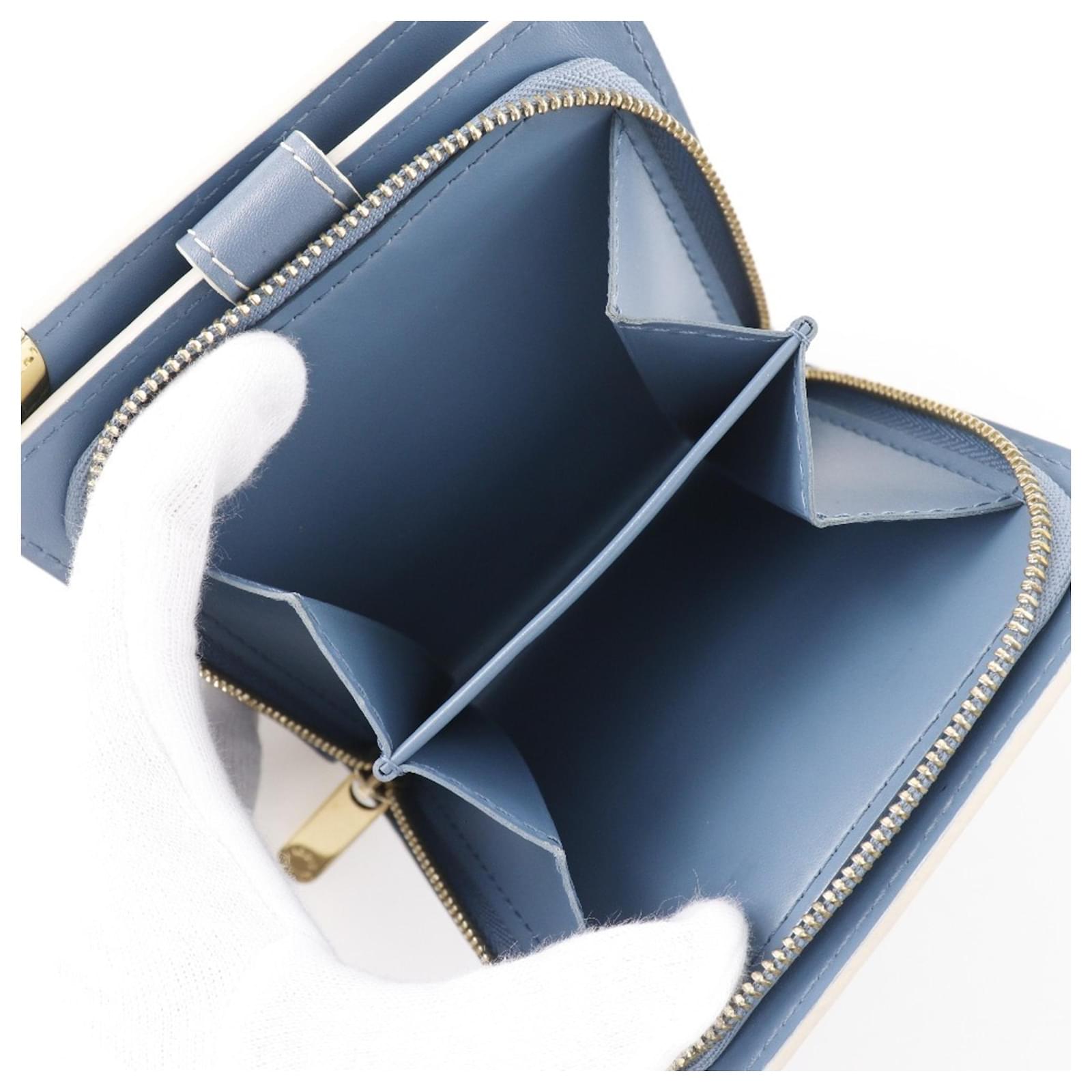 Louis Vuitton Compact Zip Bi-fold Wallet Blue Leather ref.2303188