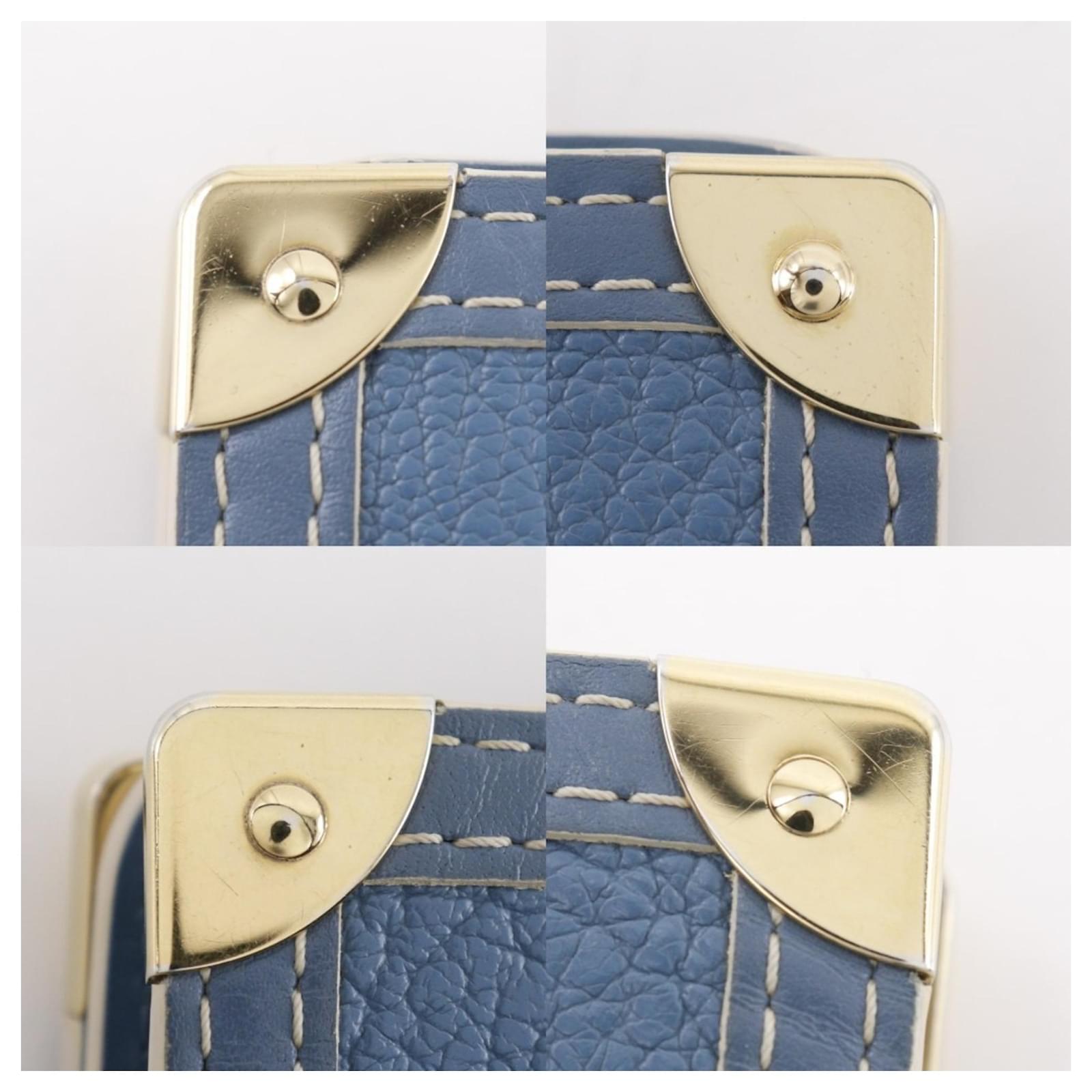 Louis Vuitton Compact Zip Bi-fold Wallet Blue Leather ref.2303188