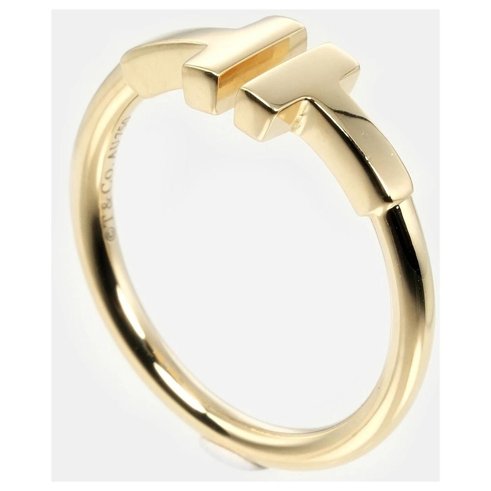 Tiffany & Co TIFFANY&Co. T wire Ring K18 yellow gold 2.8g