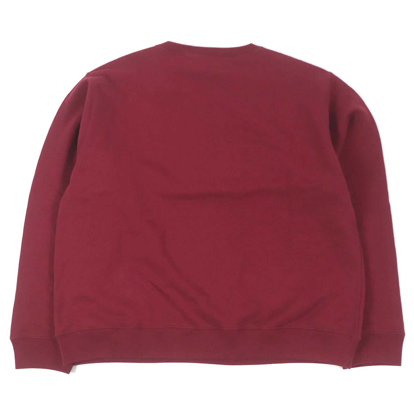 GUCCI Logo Print Crew Neck Sweatshirt L Red Dark red Cotton ref