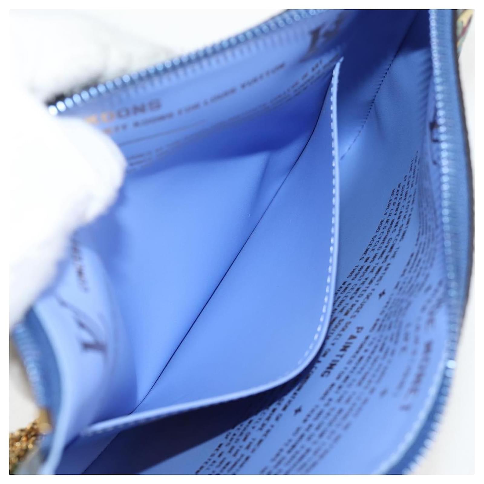 LOUIS VUITTON Masters Collection Monnaie Pochette Plat Bag M64635 Auth 120448SM Blue  ref.2309243