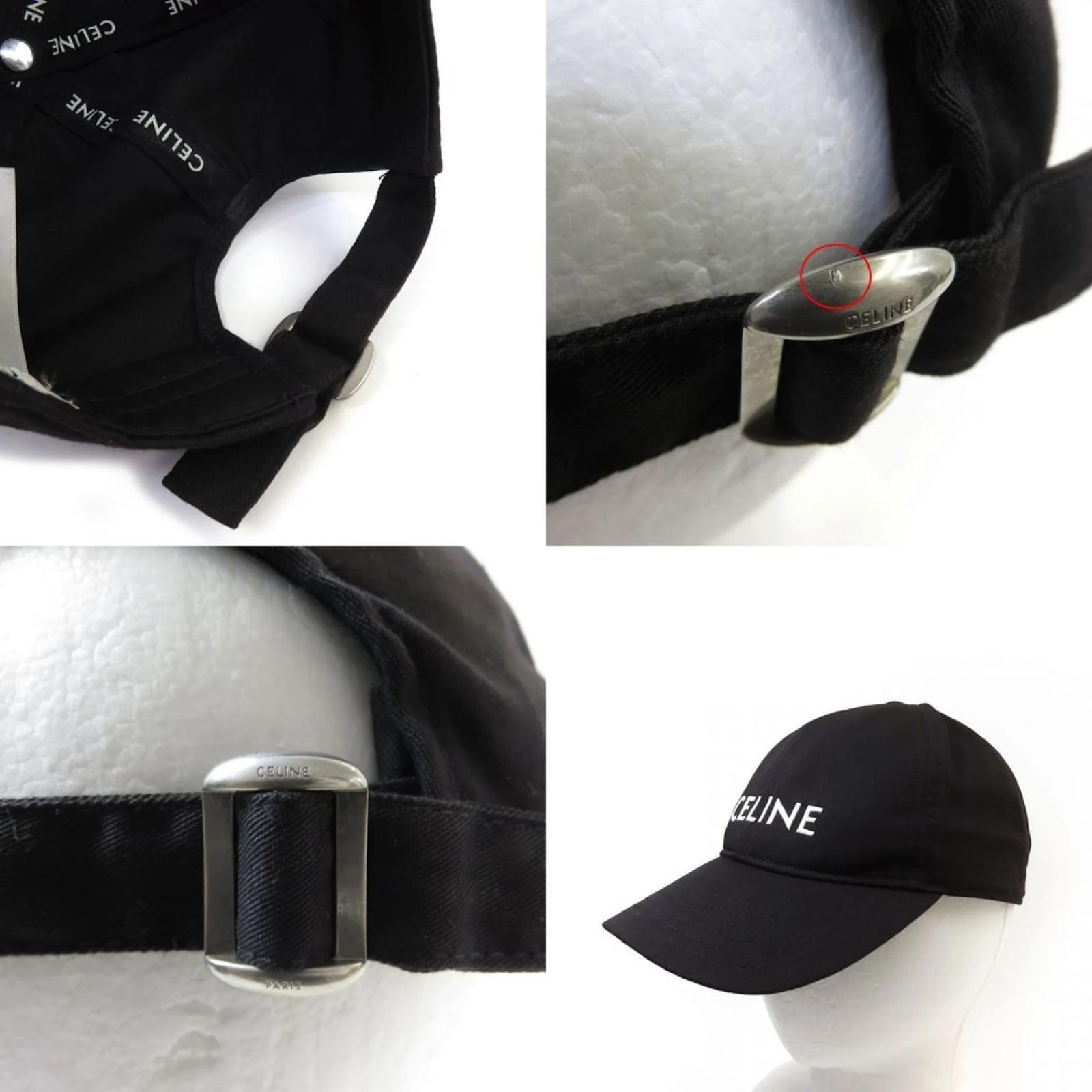 Céline Celine Embroidered Baseball Cap Black Cotton Polyester ref