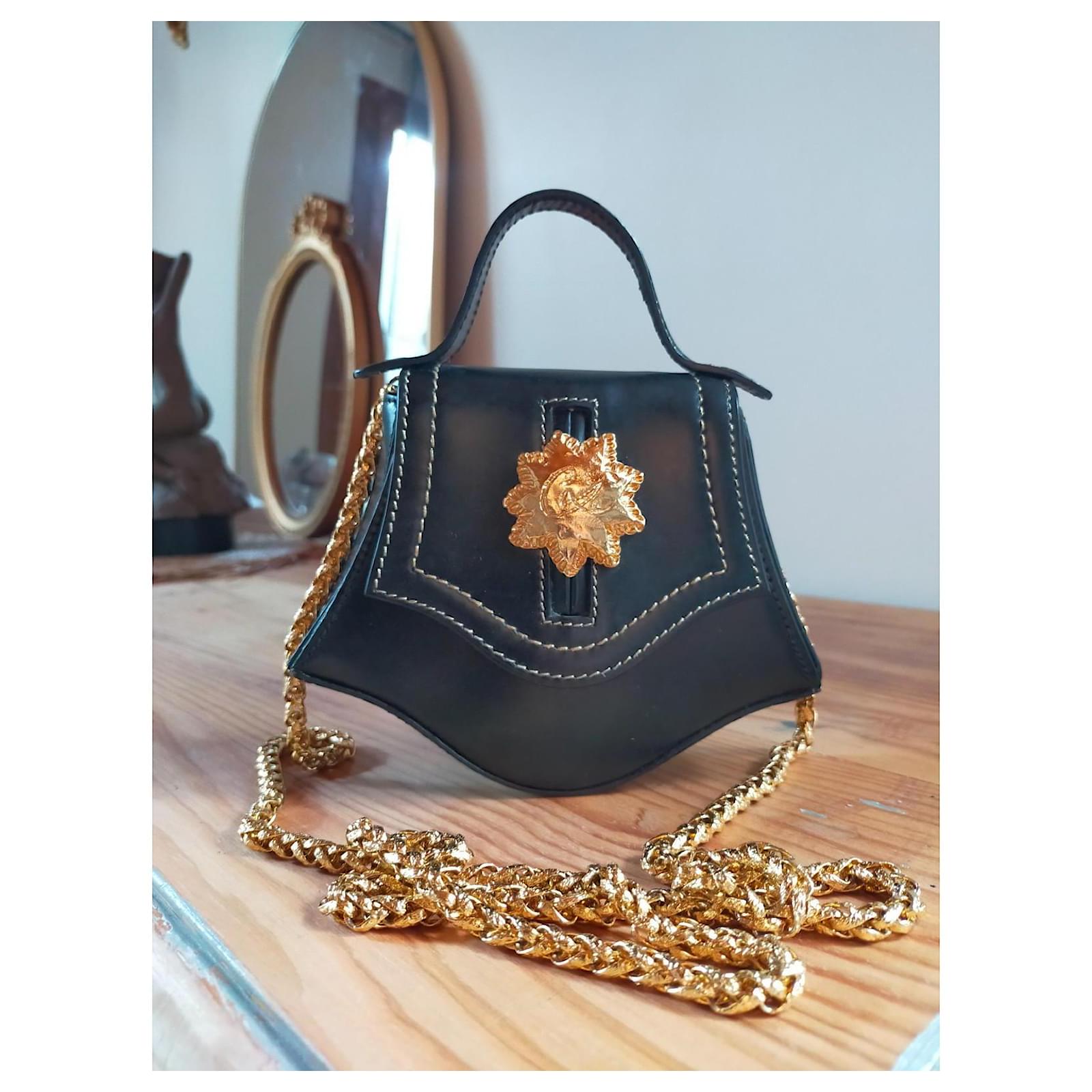 Vintage mini bag Christian LACROIX Black Leather ref.JC2309434