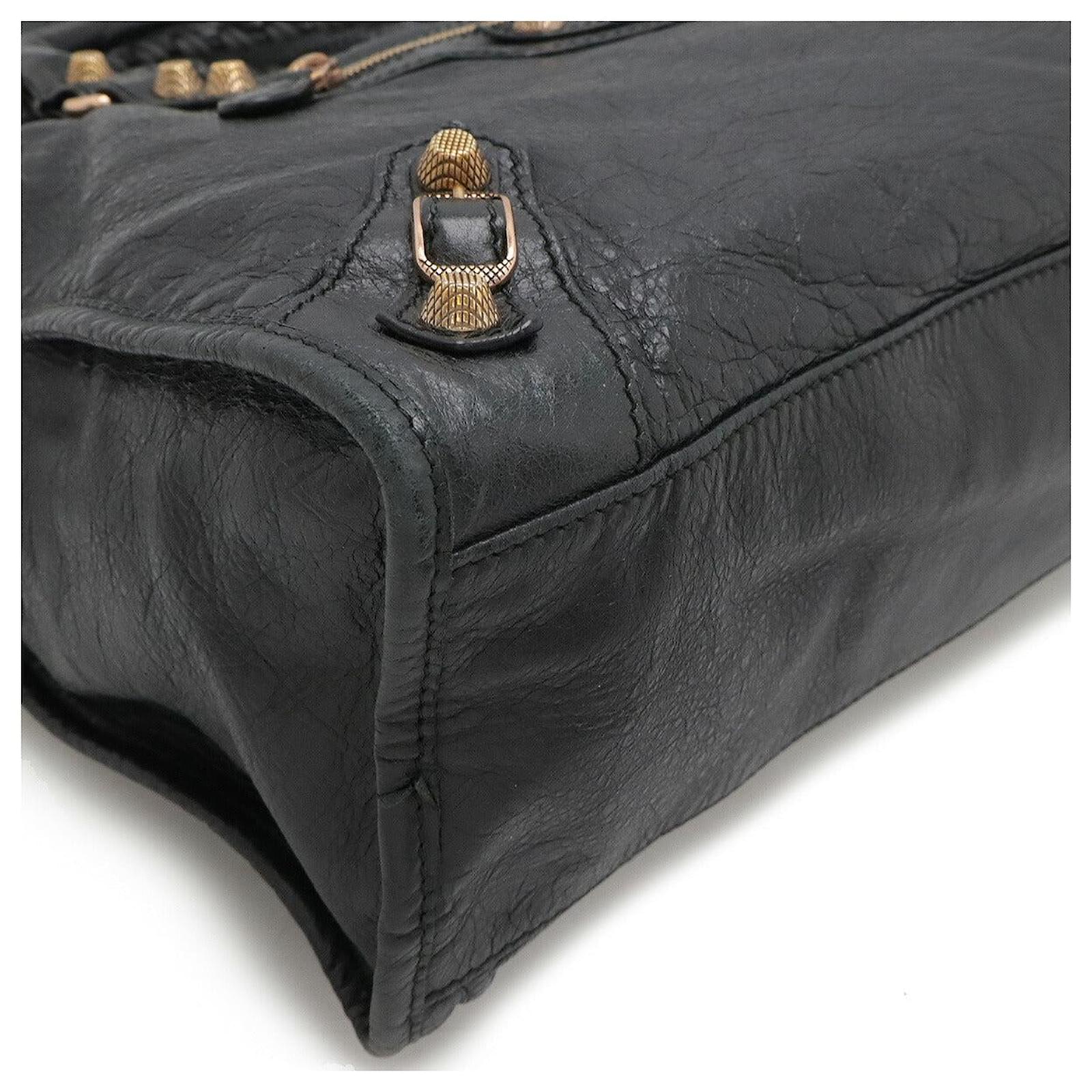 Balenciaga Leather Giant City 2way Bag 281770 Black ref.2310106