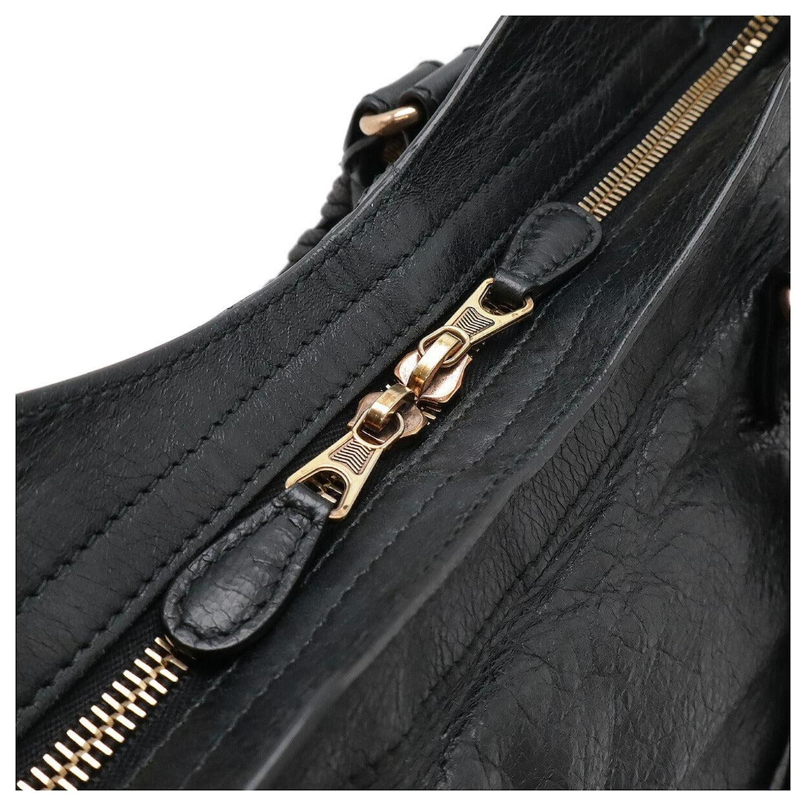 Balenciaga Leather Giant City 2way Bag 281770 Black ref.2310106