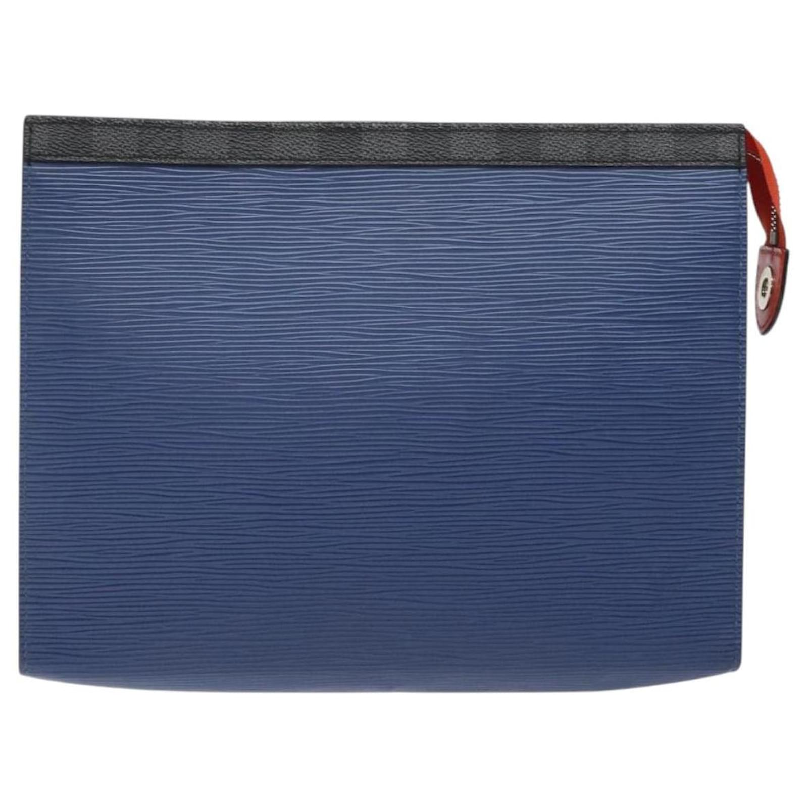 LOUIS VUITTON Epi Pochette Voyager MM Pouch Blue M62912 LV Auth 127163 Leather  ref.2310845