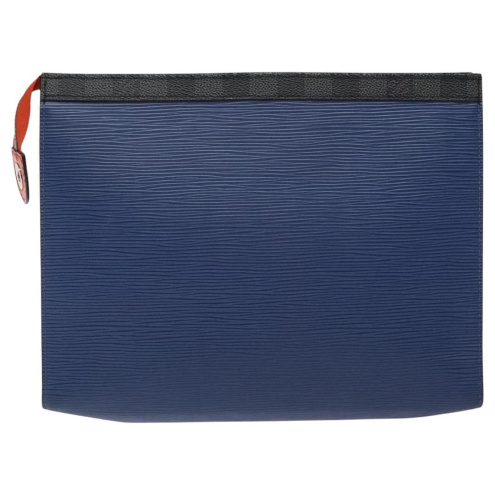 LOUIS VUITTON Epi Pochette Voyager MM Pouch Blue M62912 LV Auth 127163 Leather  ref.2310845